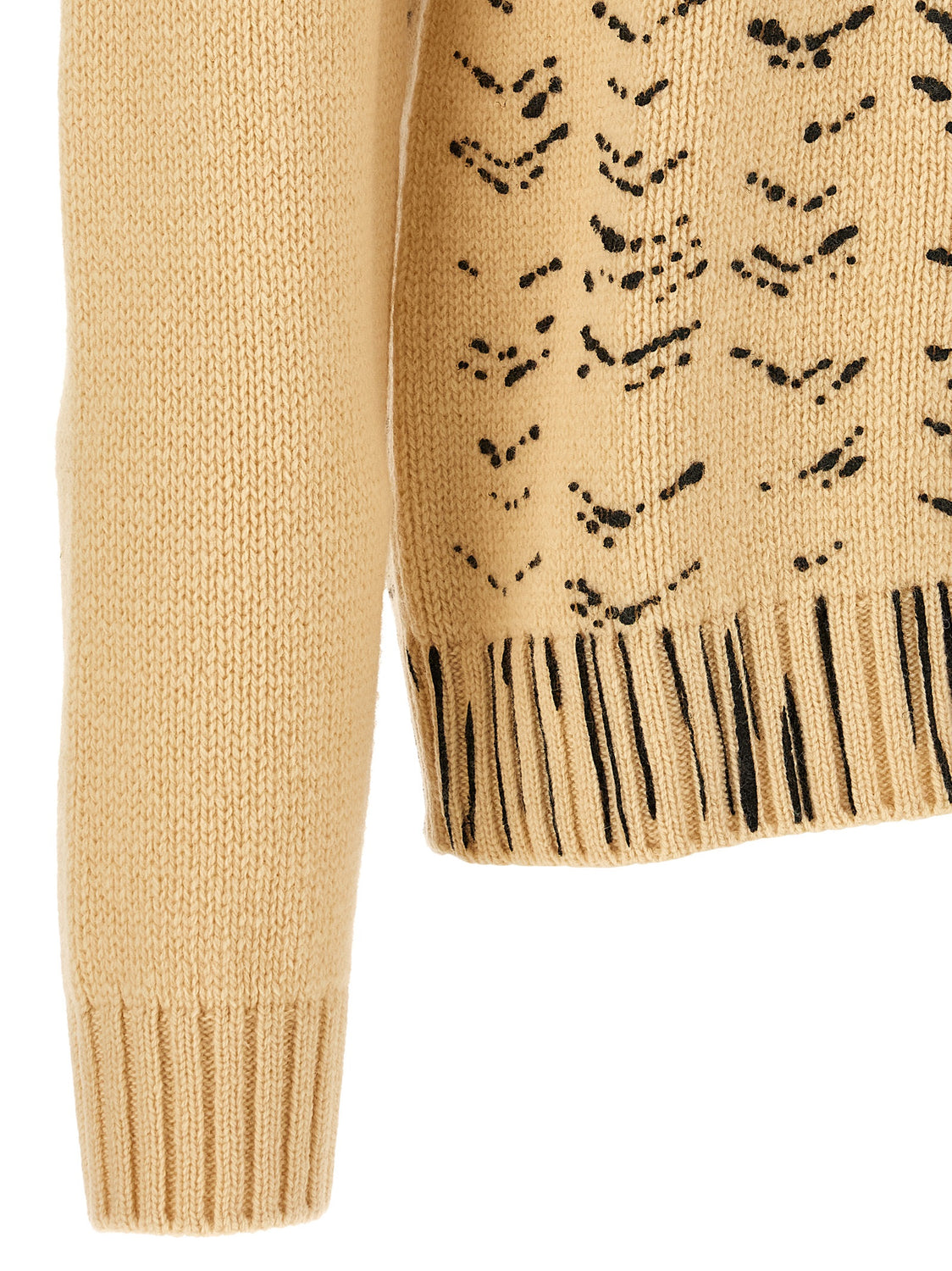 Beige Virgin Wool Cardigan