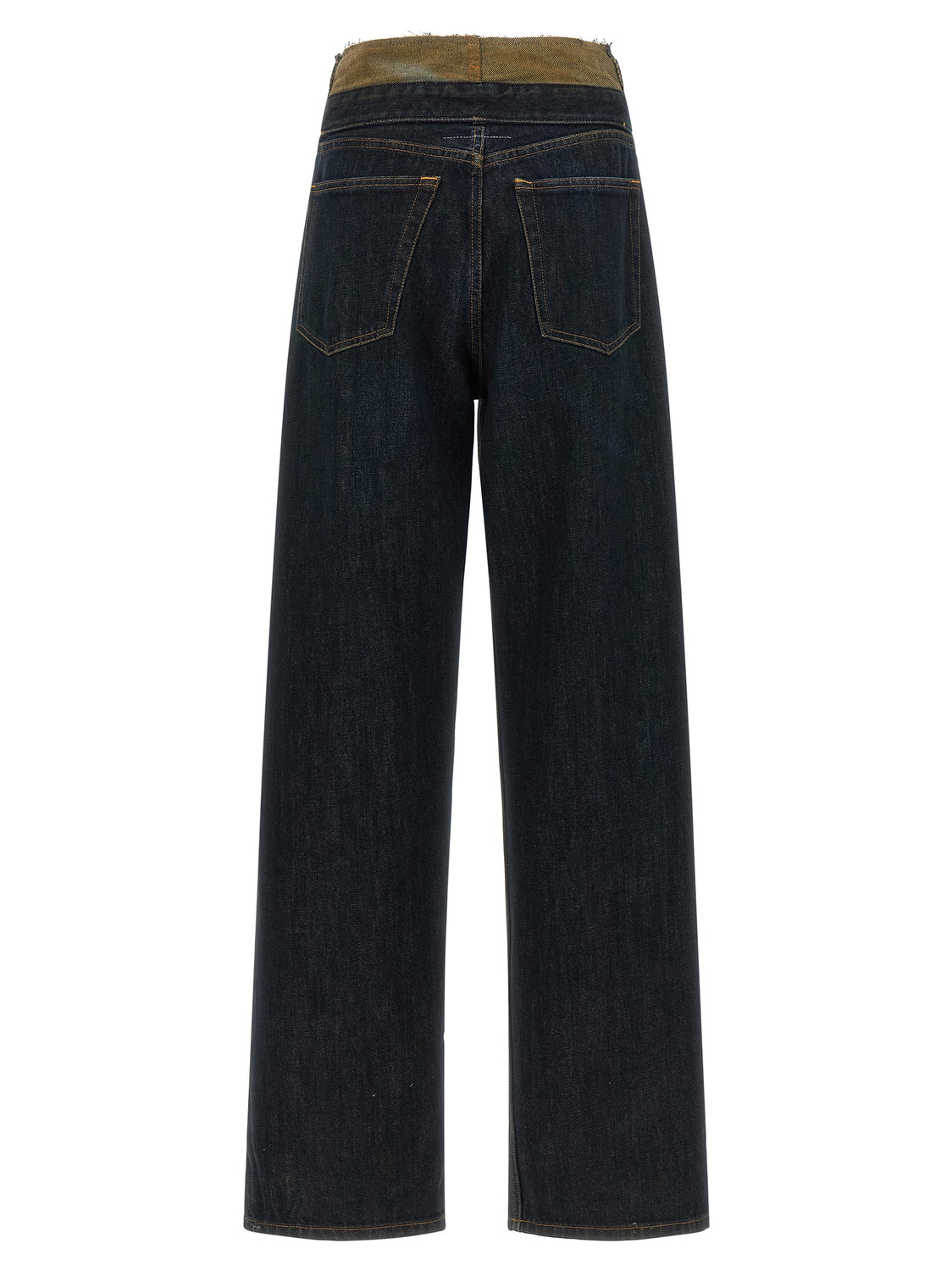 Blue Cotton High-Waisted Jean