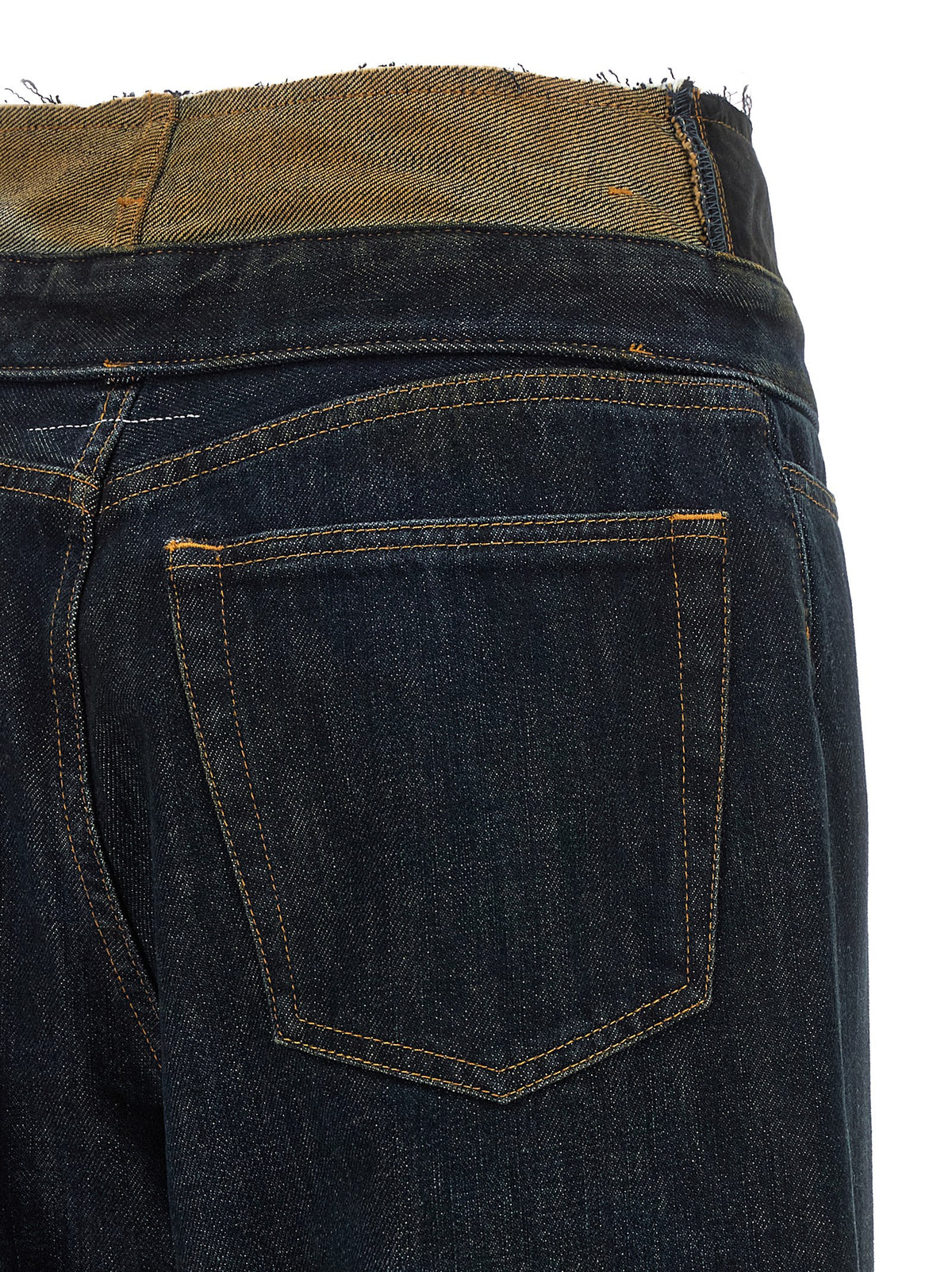 Blue Cotton High-Waisted Jean