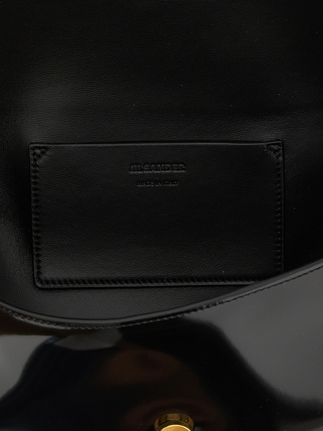 Black Calfskin Shoulder Bag