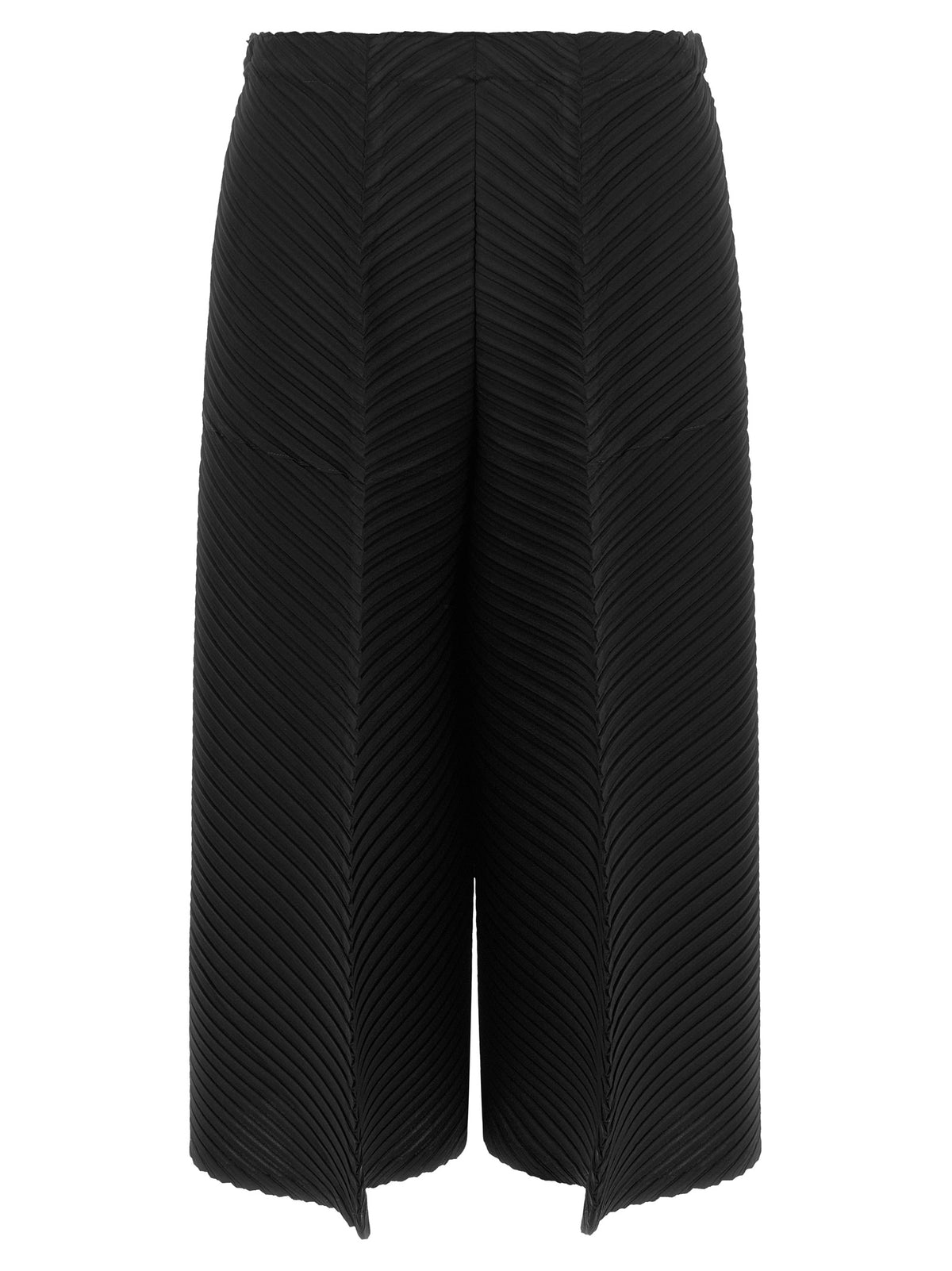 Black Polyester Casual Pants