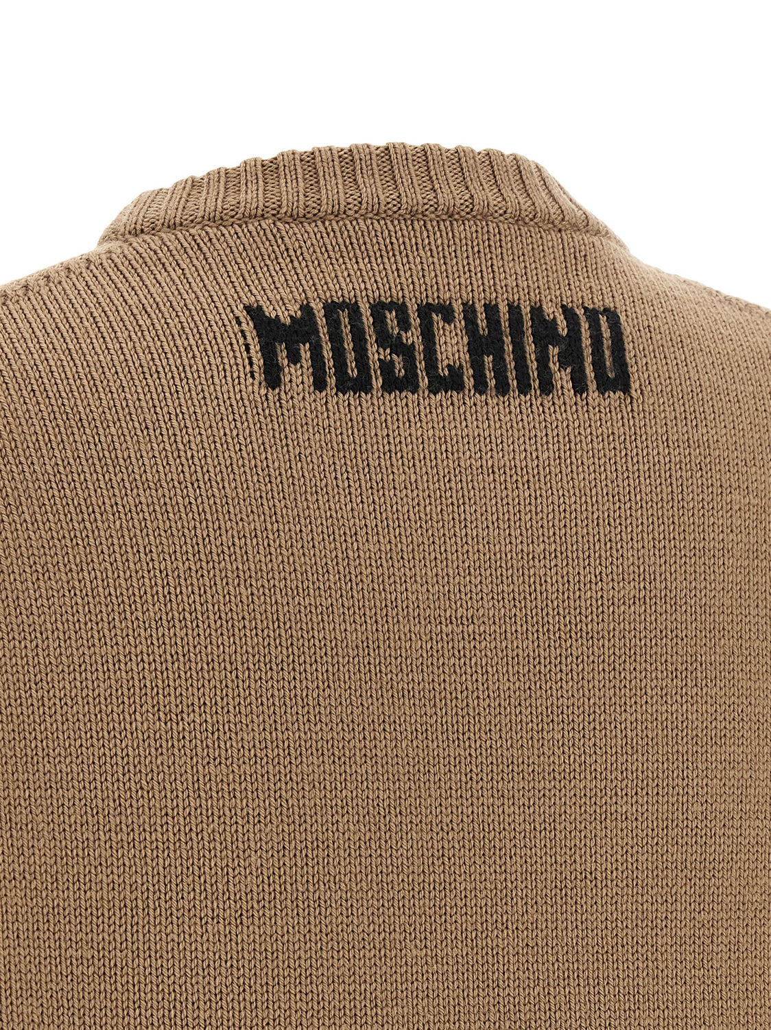Beige Virgin Wool Cardigan