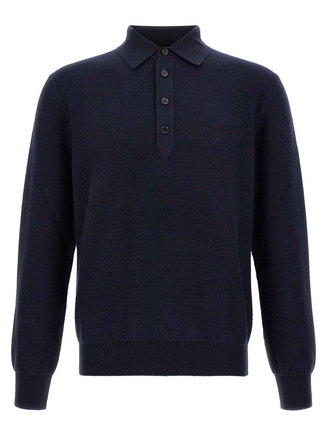 Blue Cashmere Polo Shirt