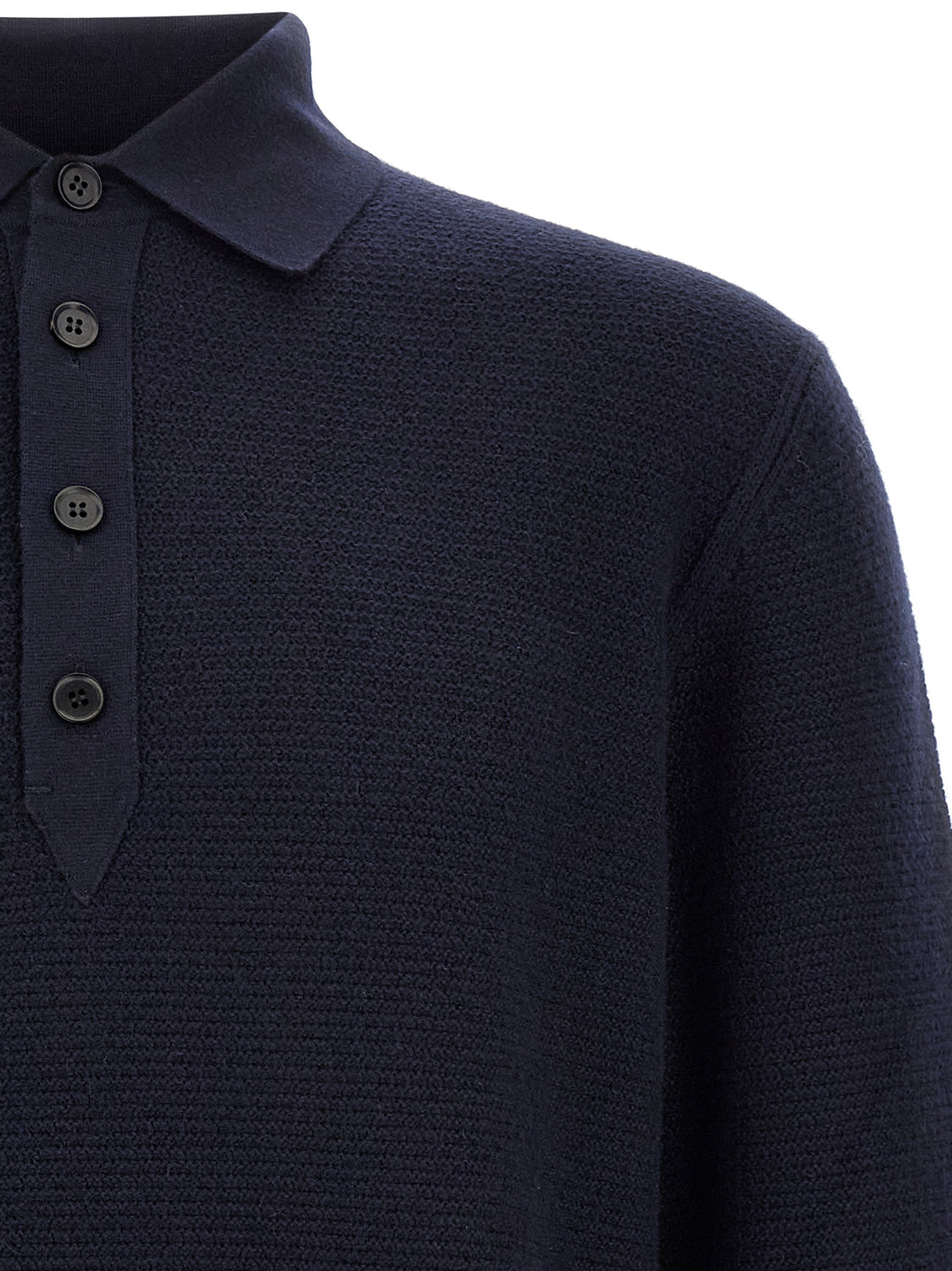 Blue Cashmere Polo Shirt