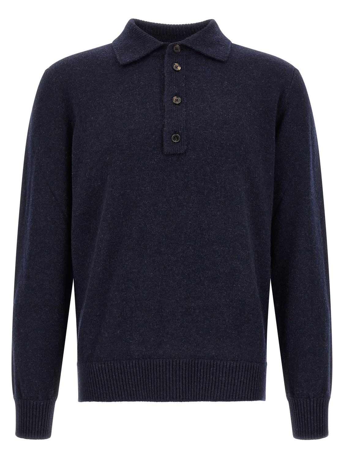 Blue Wool Polo Shirt