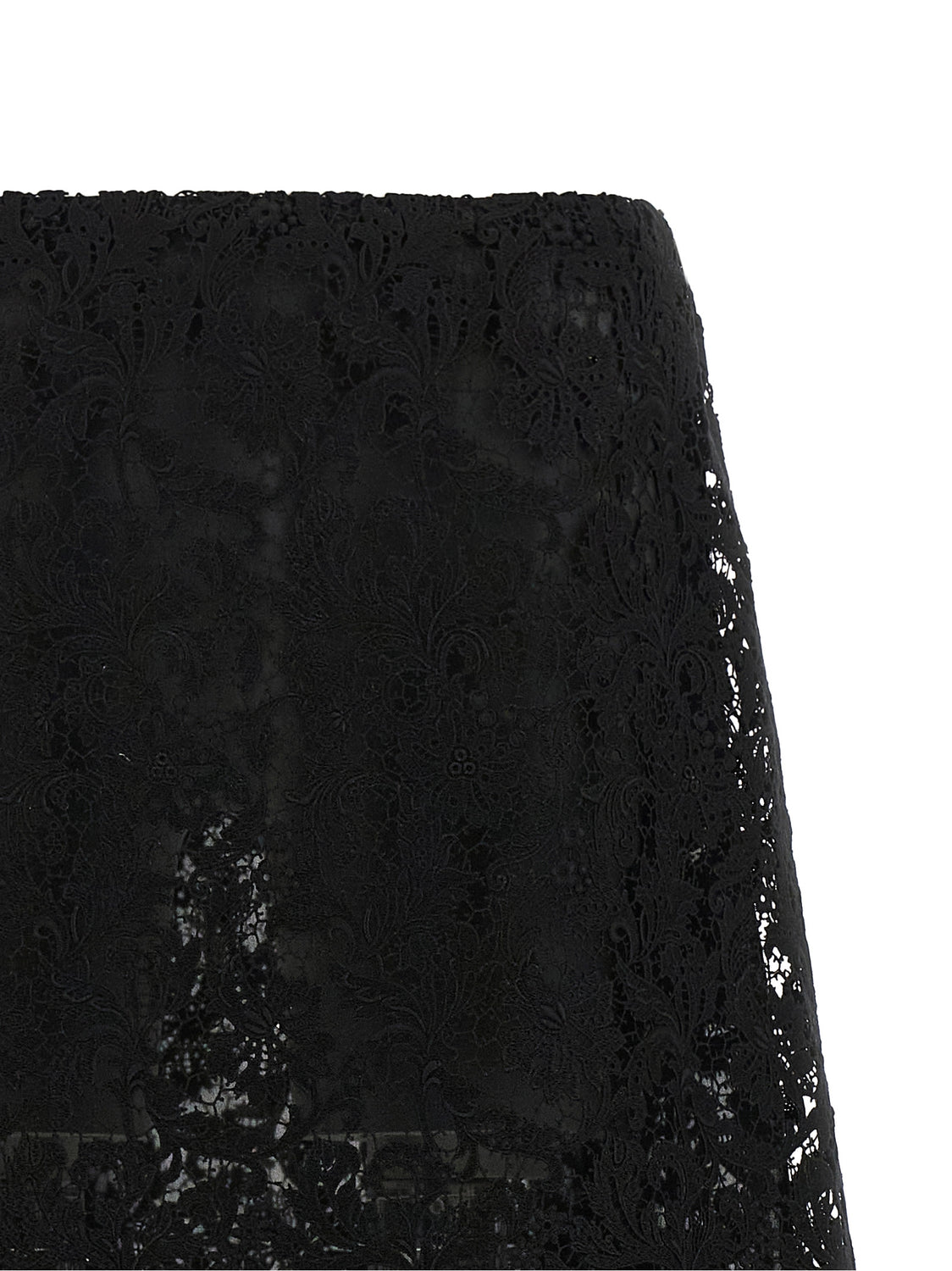 Black Cotton Midi Skirt
