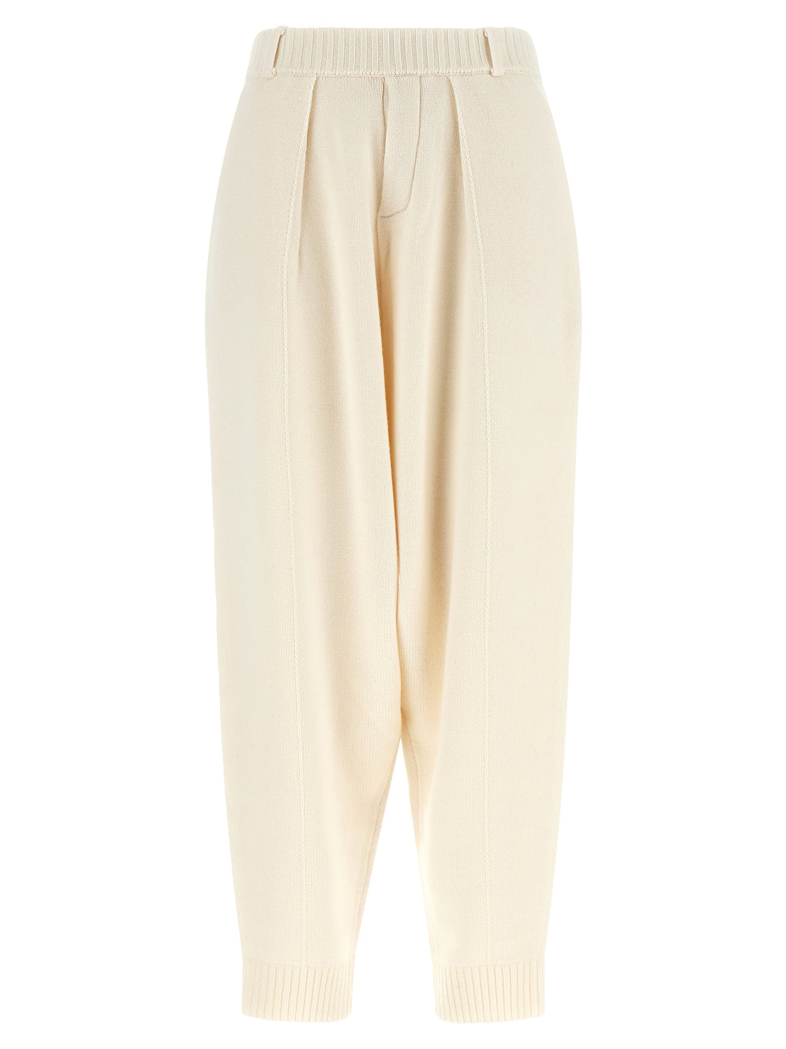 White Wool Casual Pants