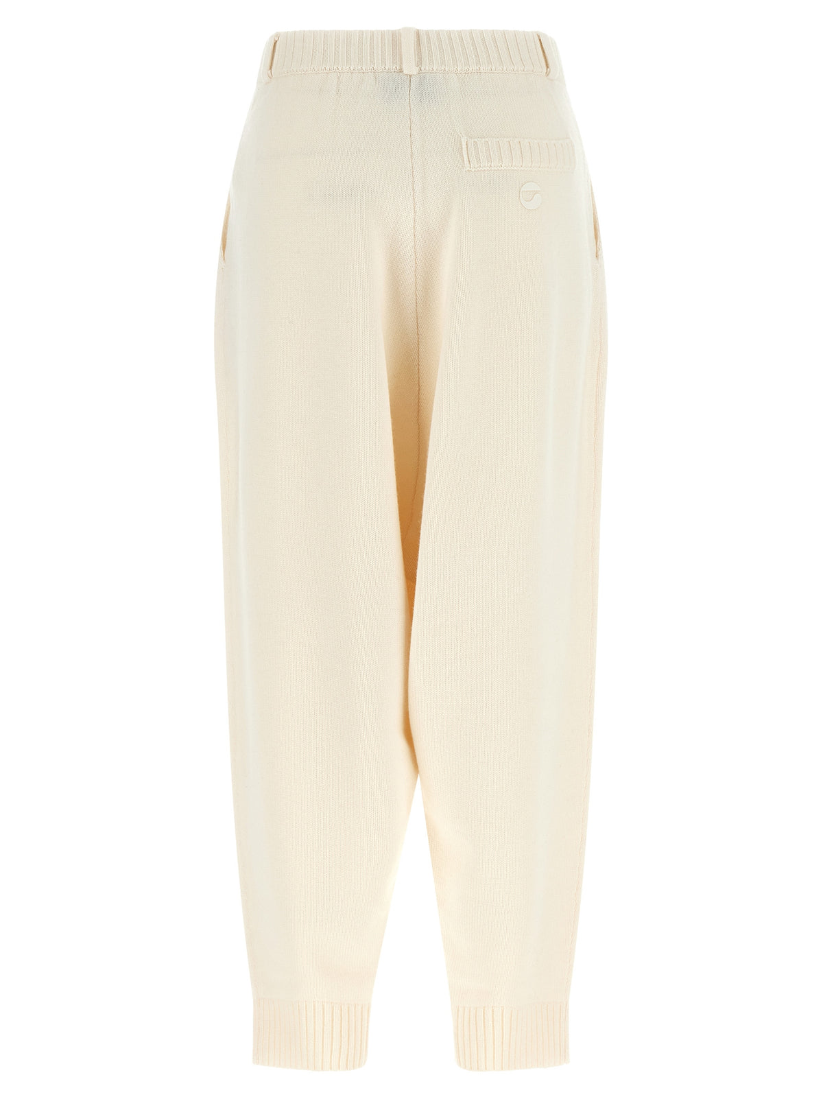 White Wool Casual Pants