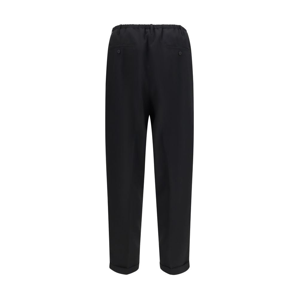Black Polyester Casual Pants