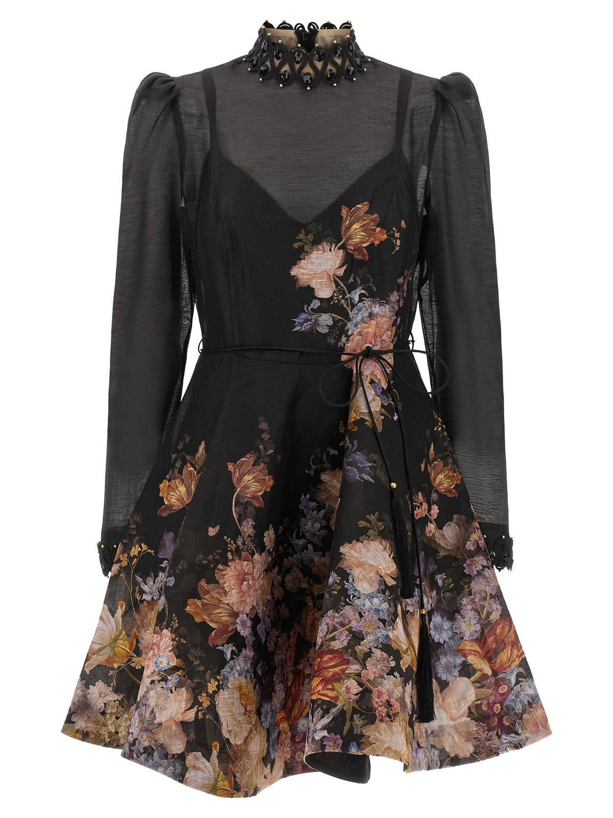 Multicolor Linen Short Dress