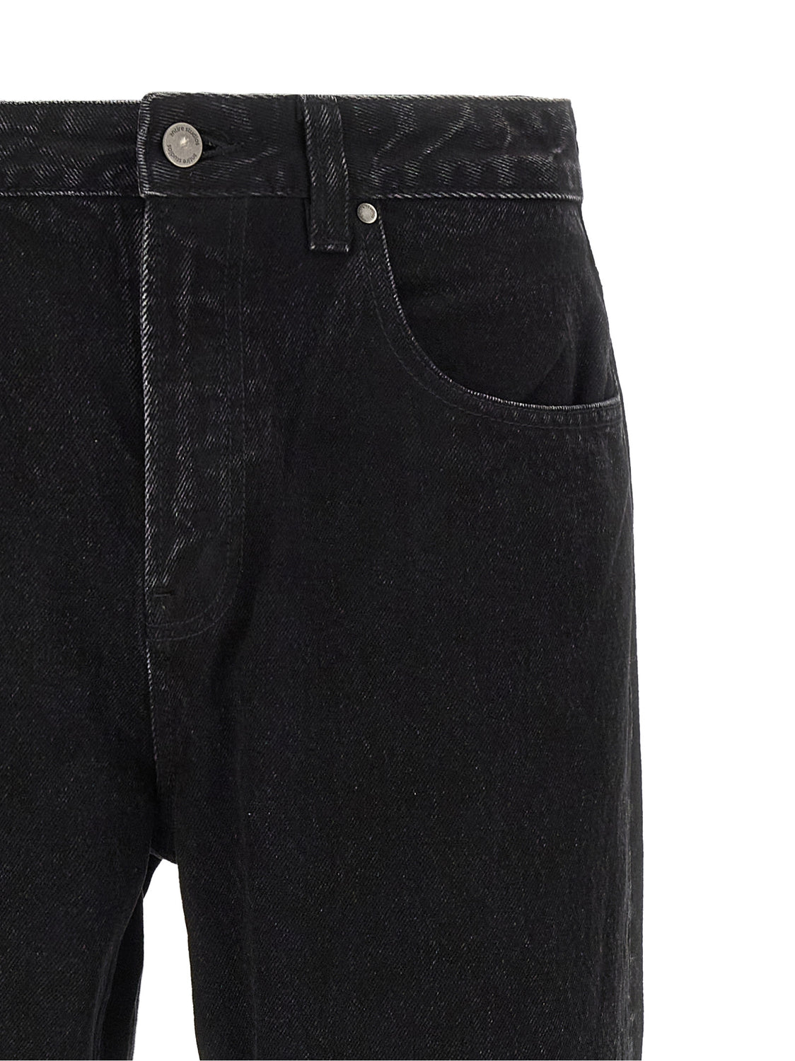 Black Cotton Straight-Leg Jeans