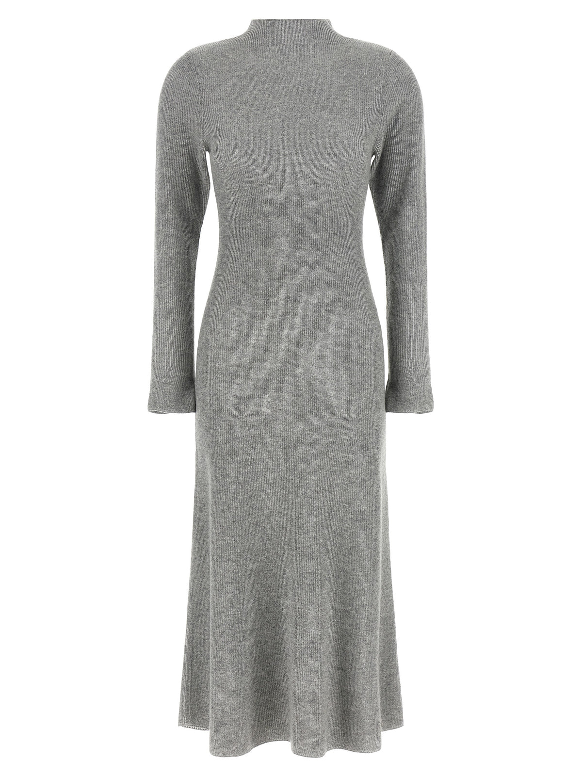Gray Virgin Wool Midi Dress