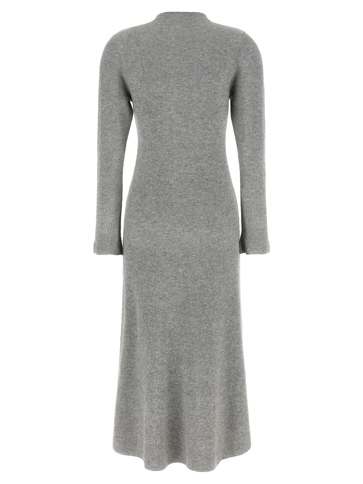 Gray Virgin Wool Midi Dress