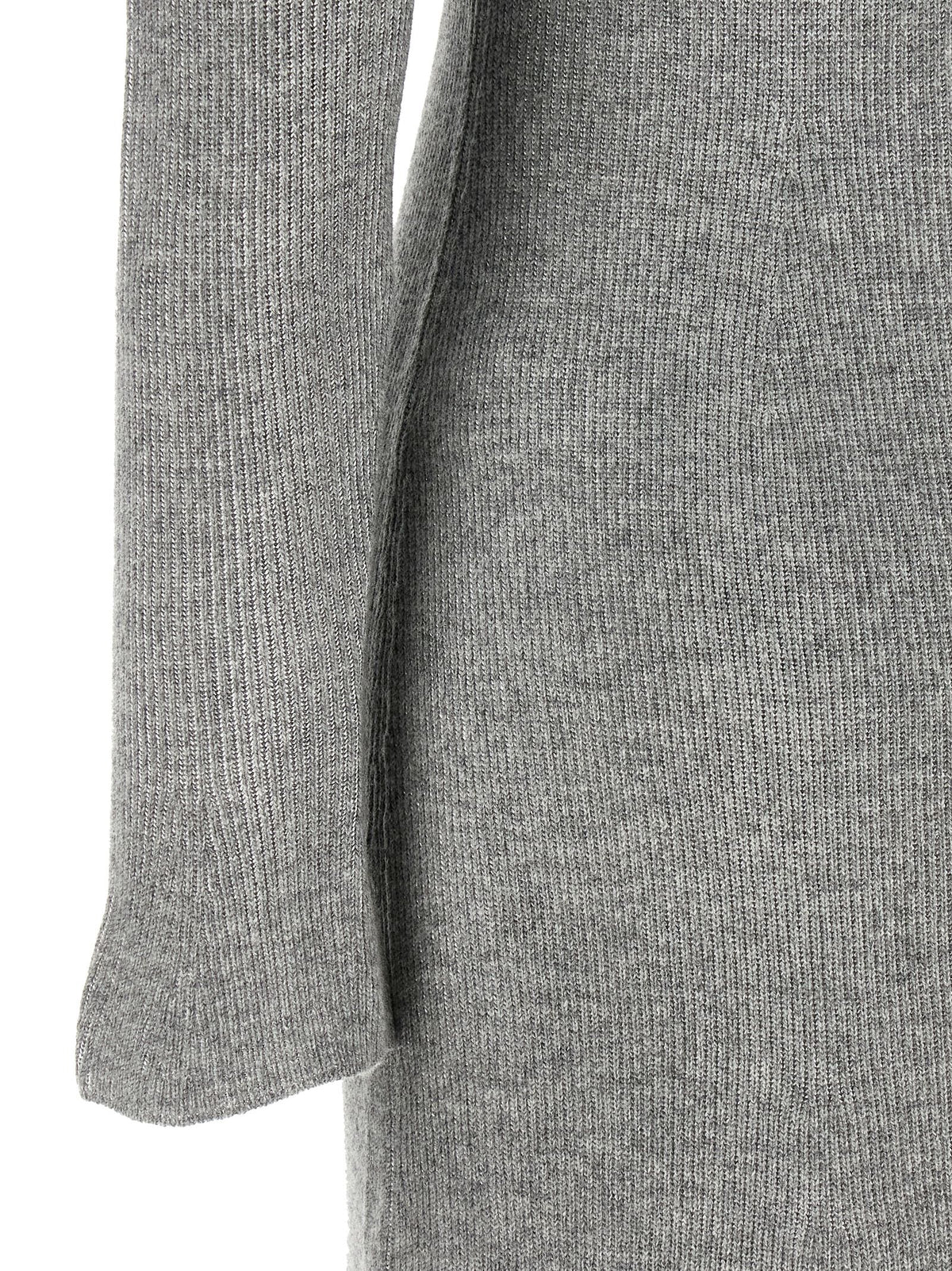 Gray Virgin Wool Midi Dress