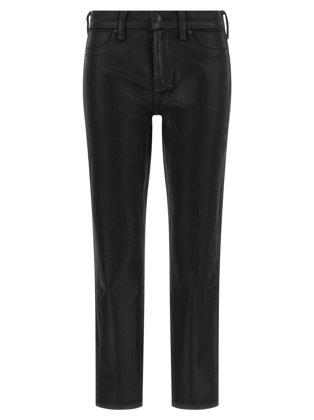 Black Cotton Cropped Jeans