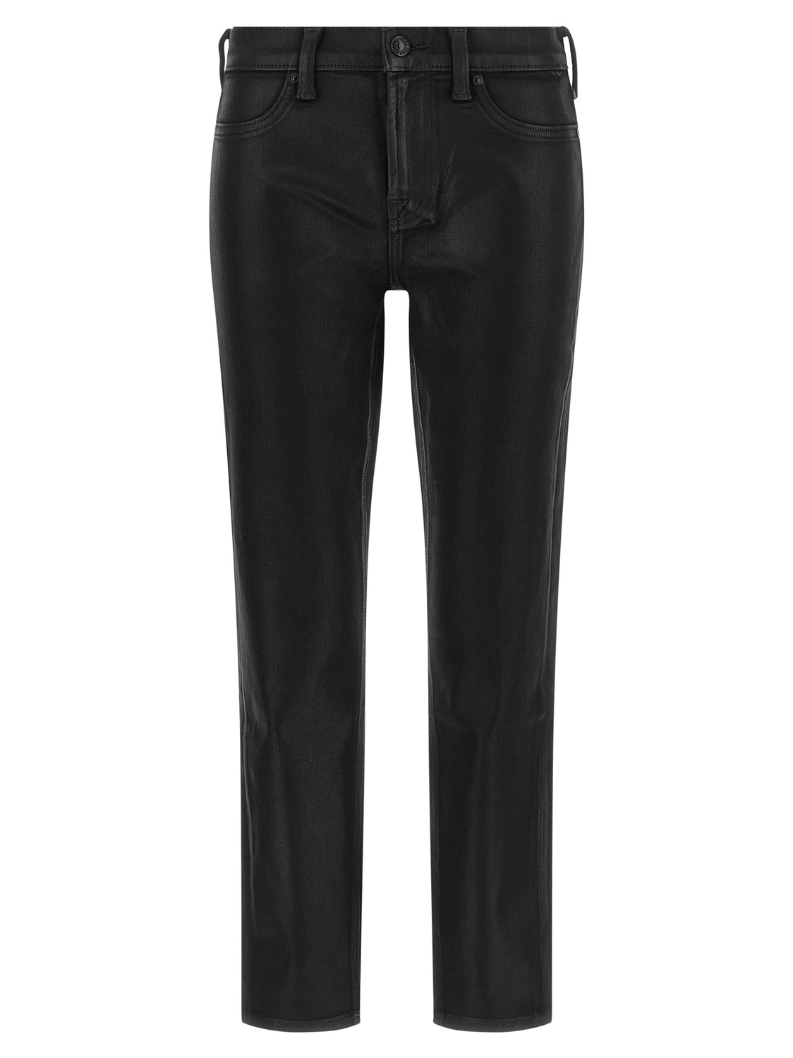 Black Cotton Cropped Jeans