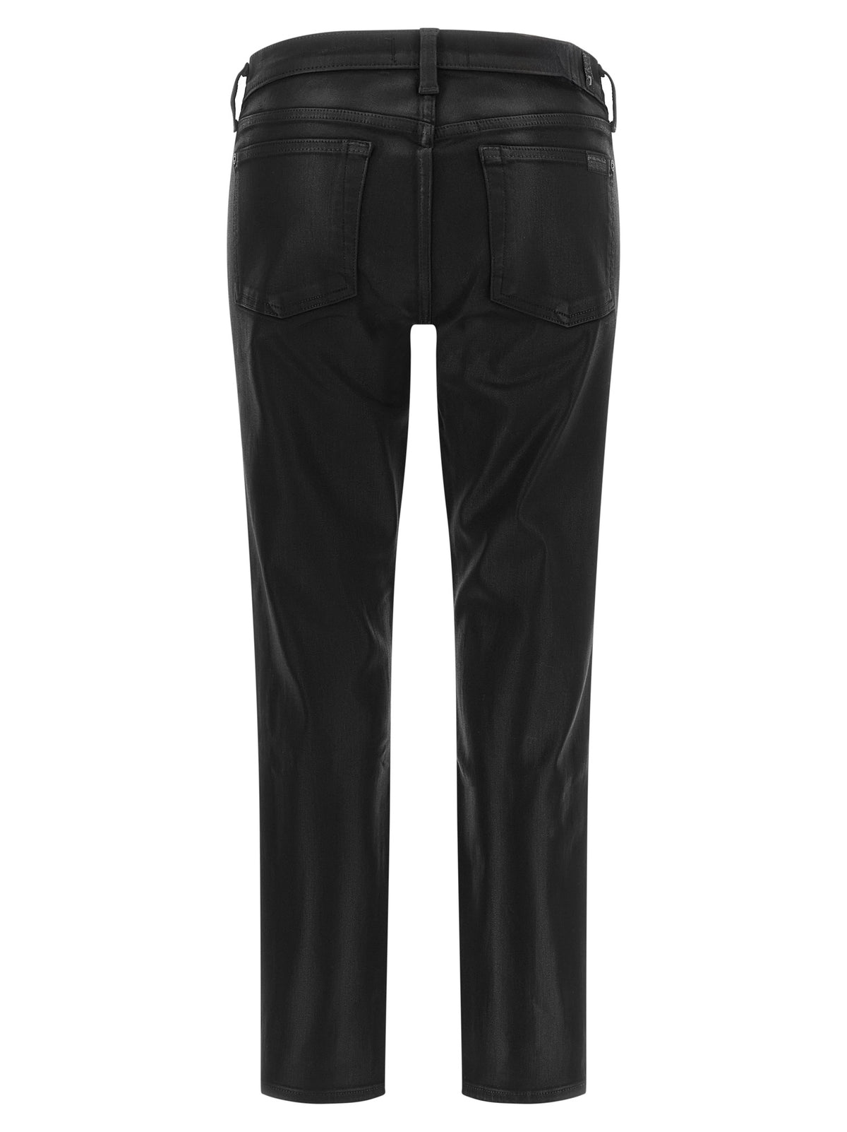 Black Cotton Cropped Jeans