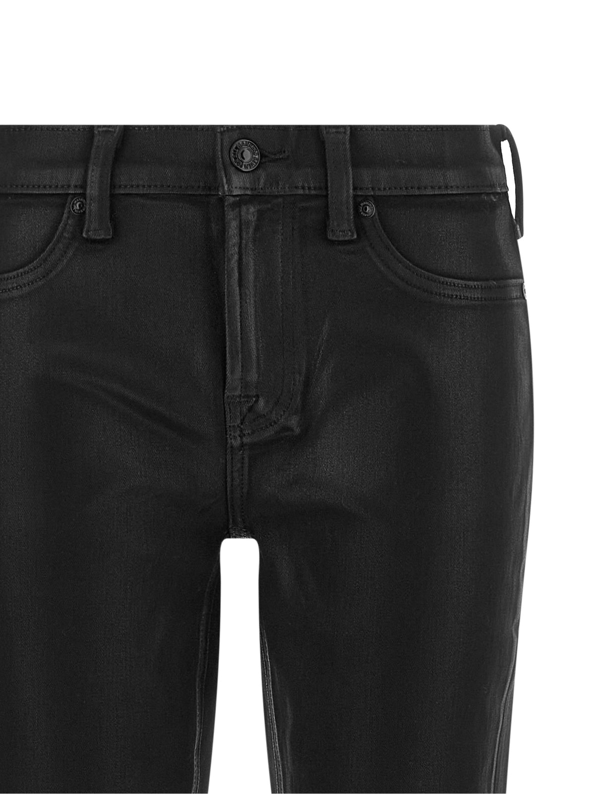 Black Cotton Cropped Jeans