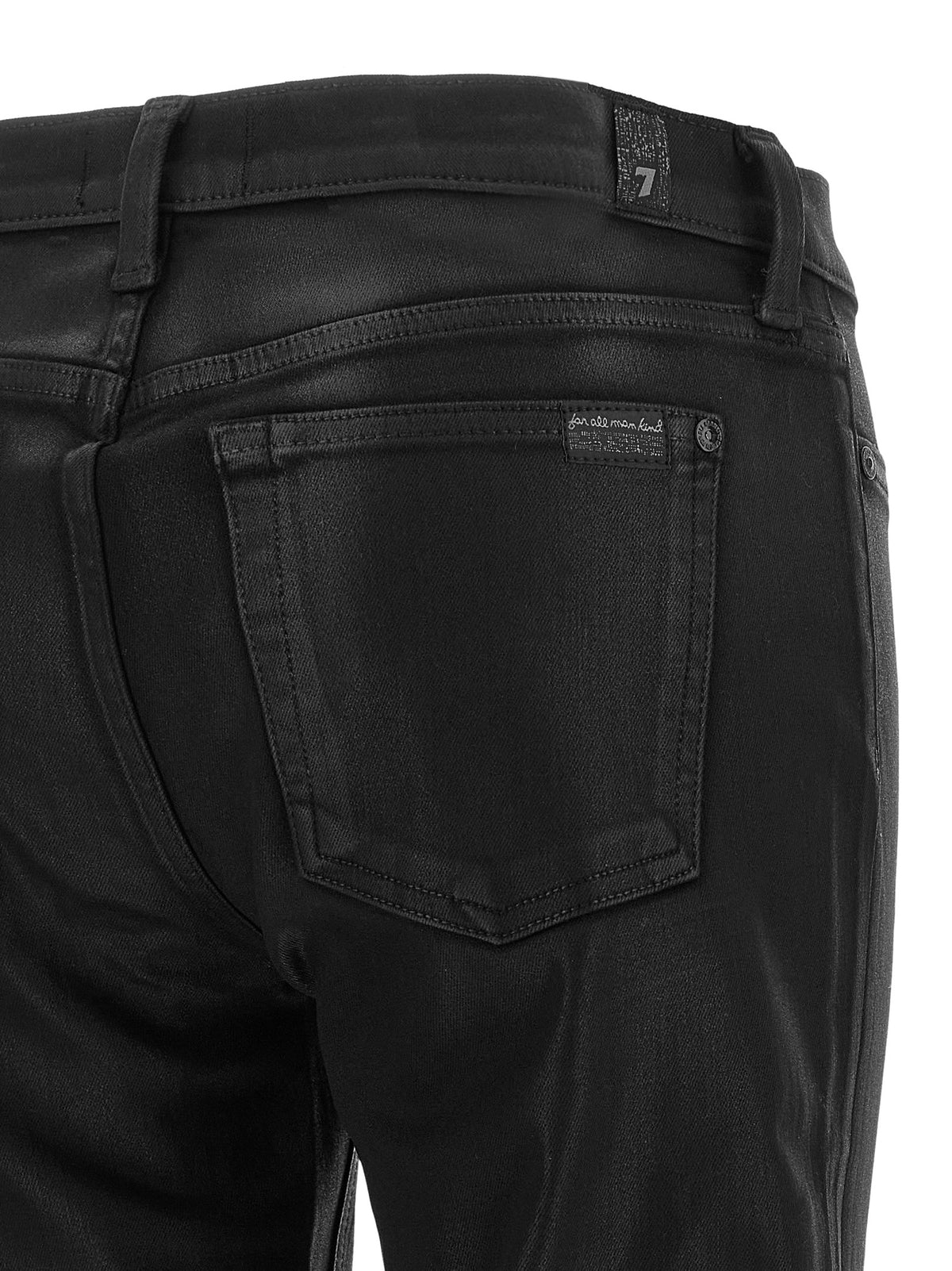 Black Cotton Cropped Jeans