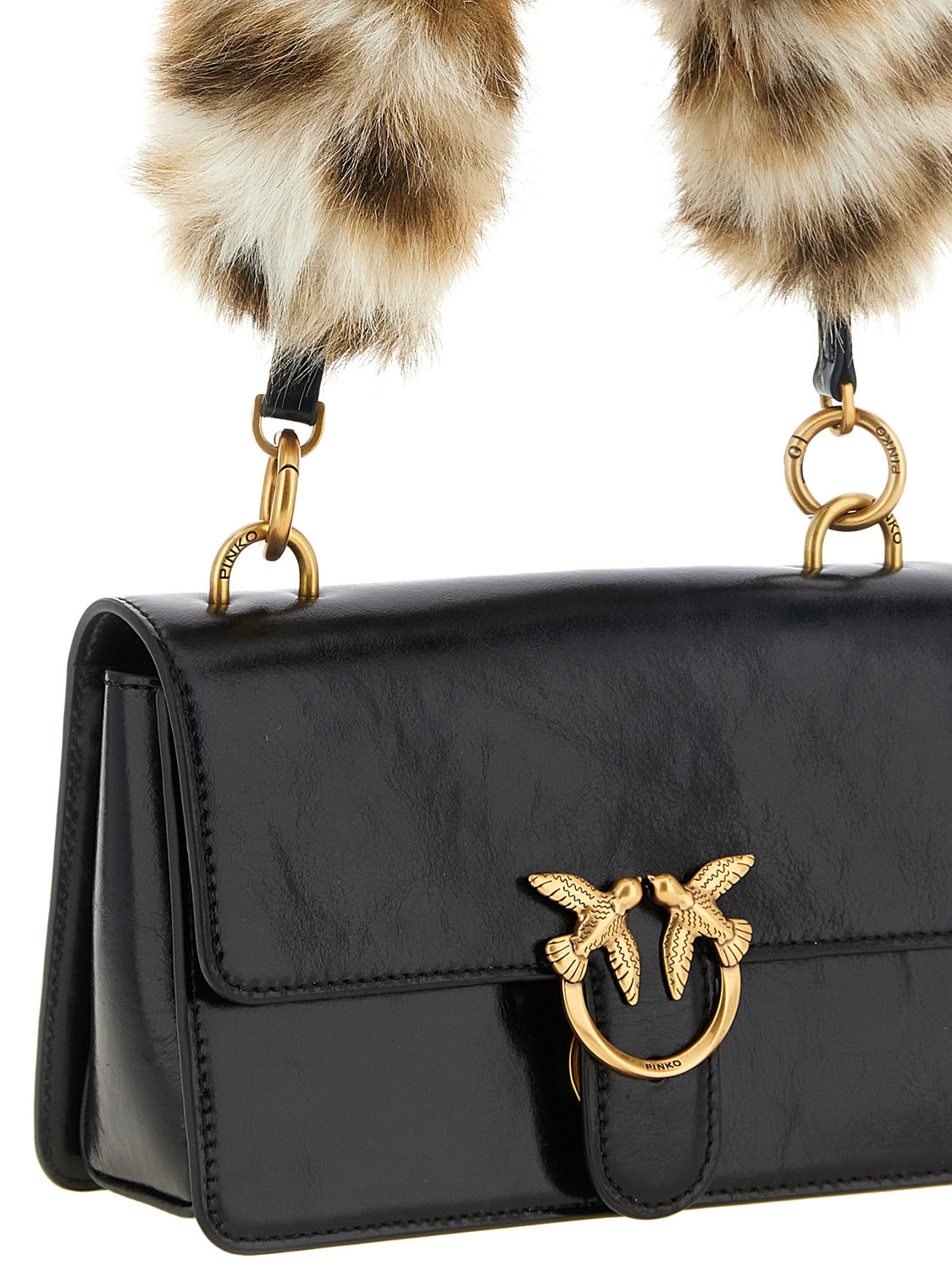 Black Calfskin Shoulder Bag