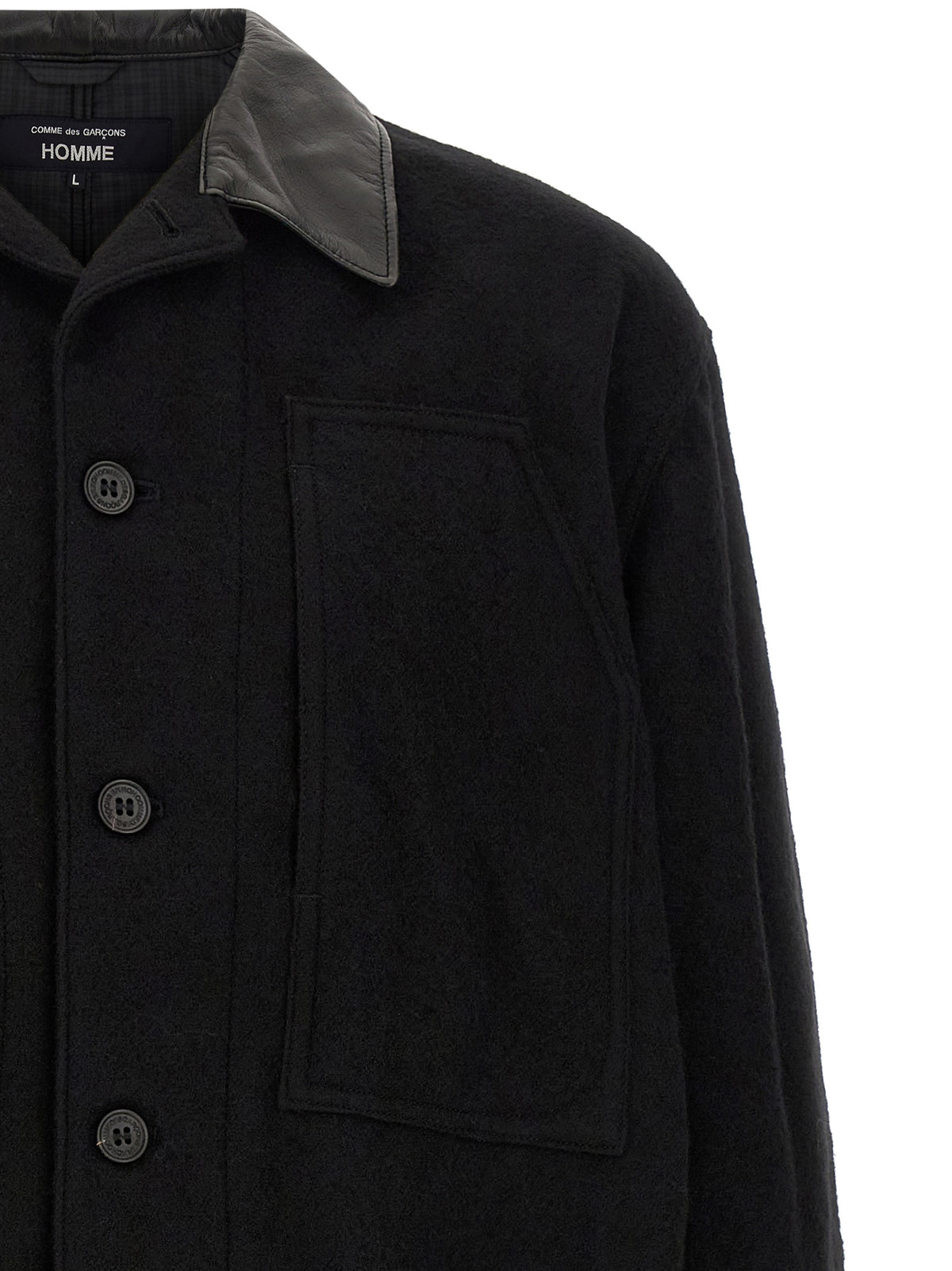 Black Wool Full-Length Jacket