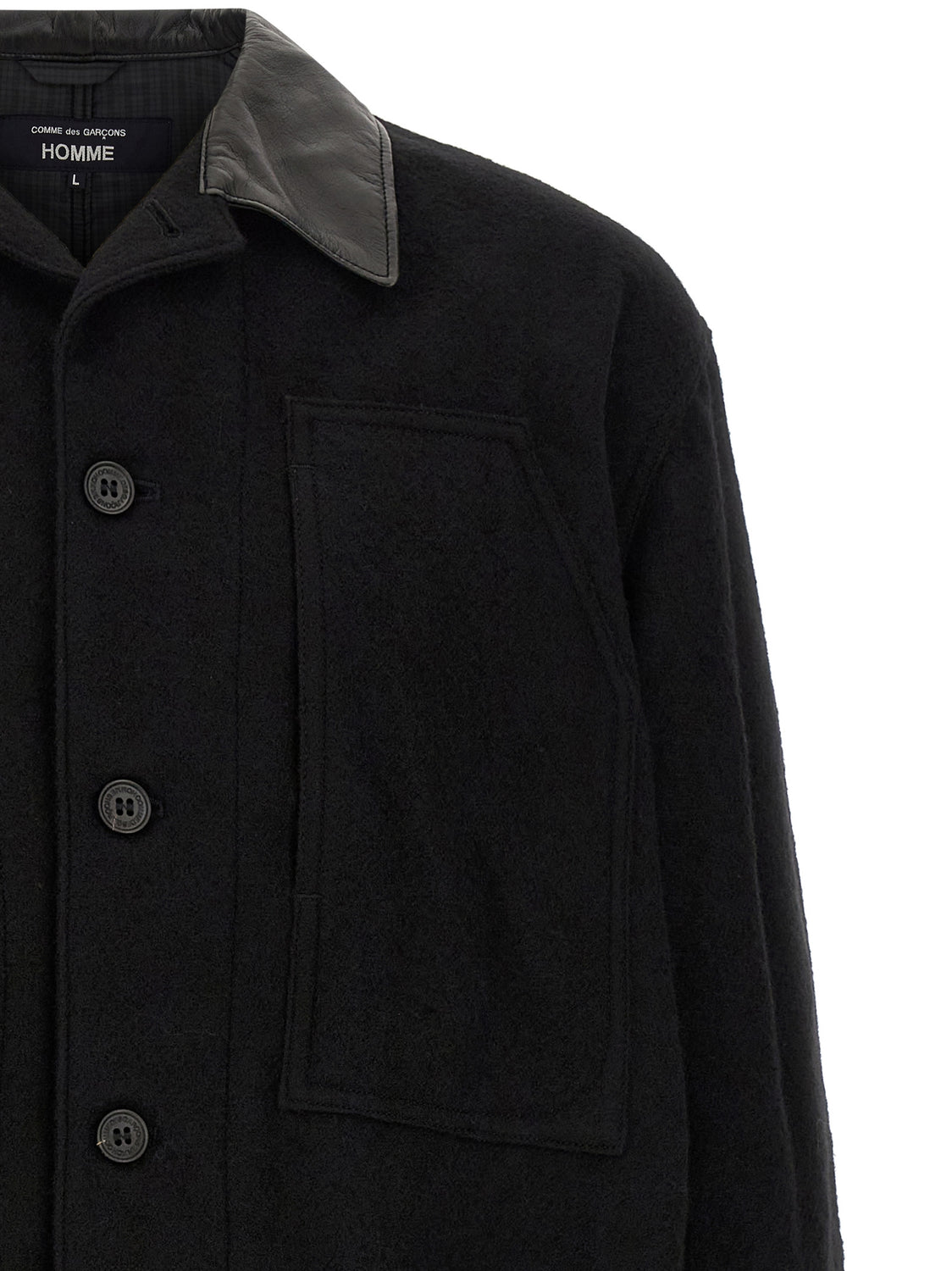 Black Wool Full-Length Jacket