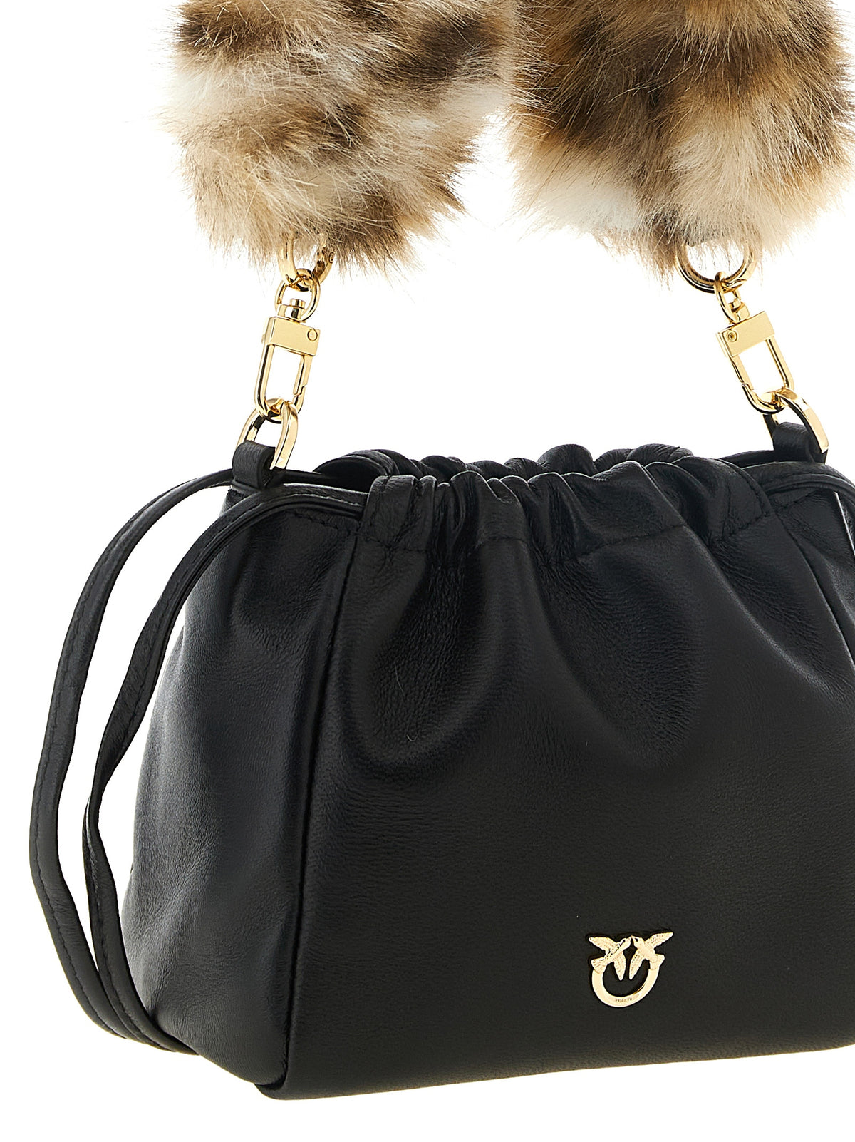 Black Lambskin Shoulder Bag