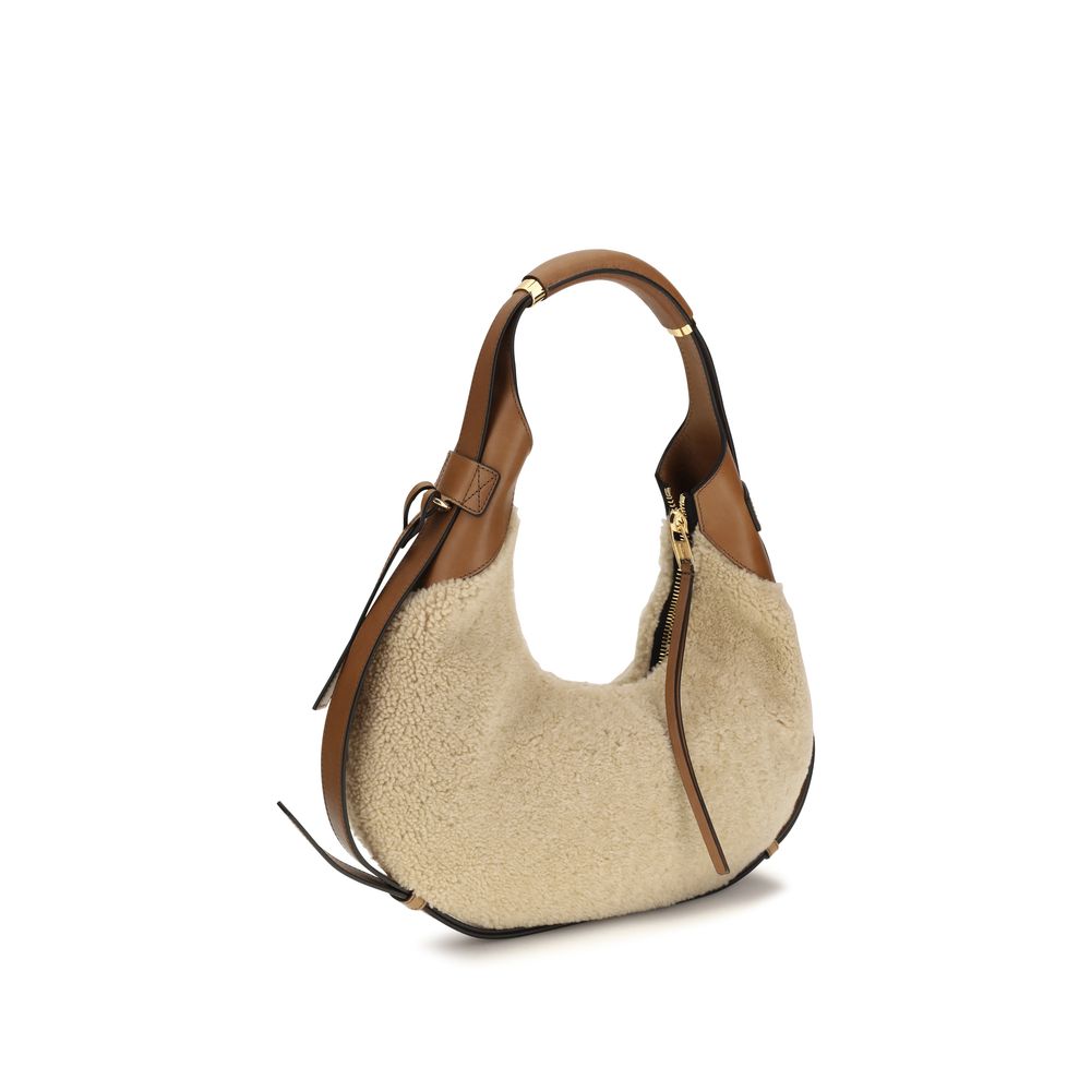 Beige Lambskin Shoulder Bag