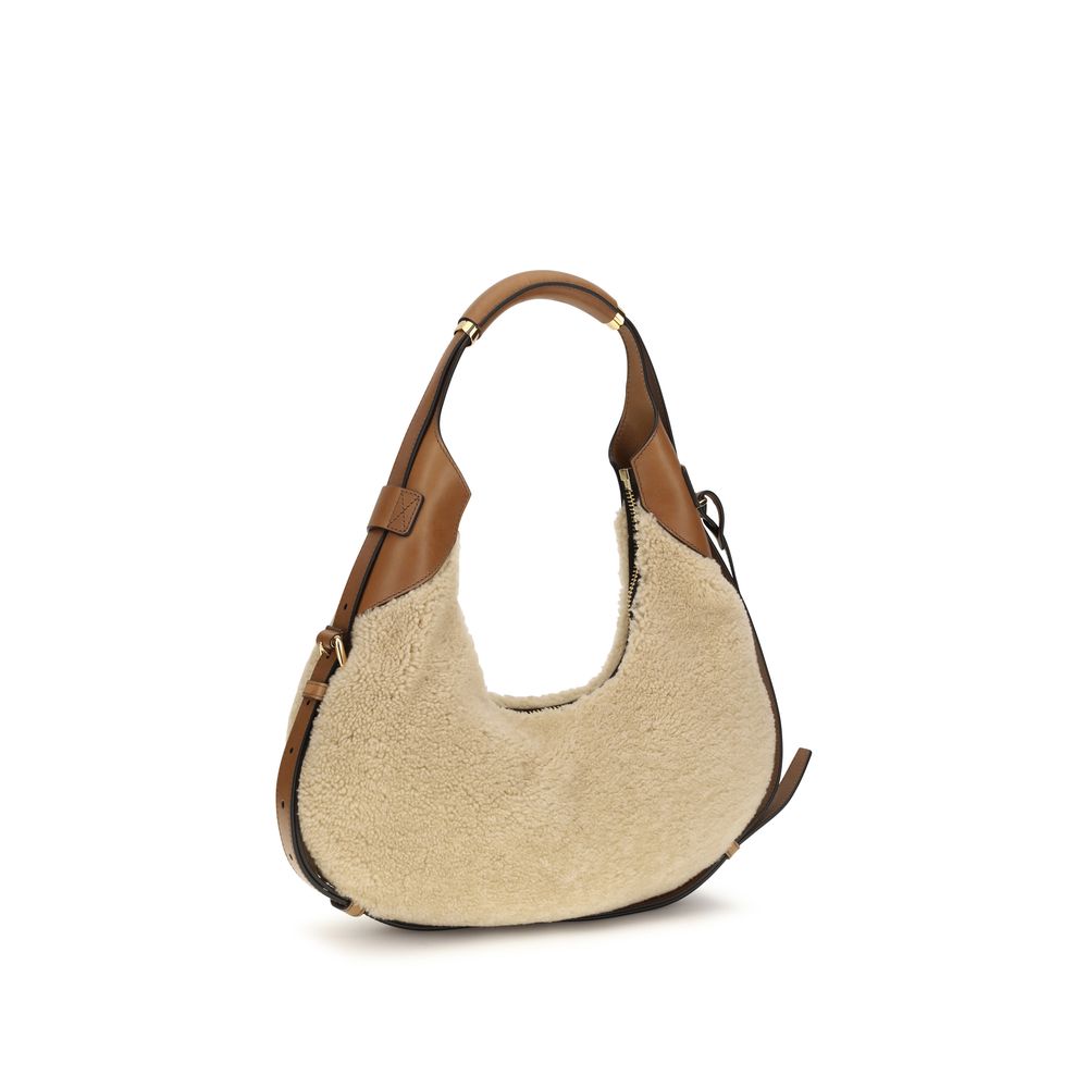 Beige Lambskin Shoulder Bag