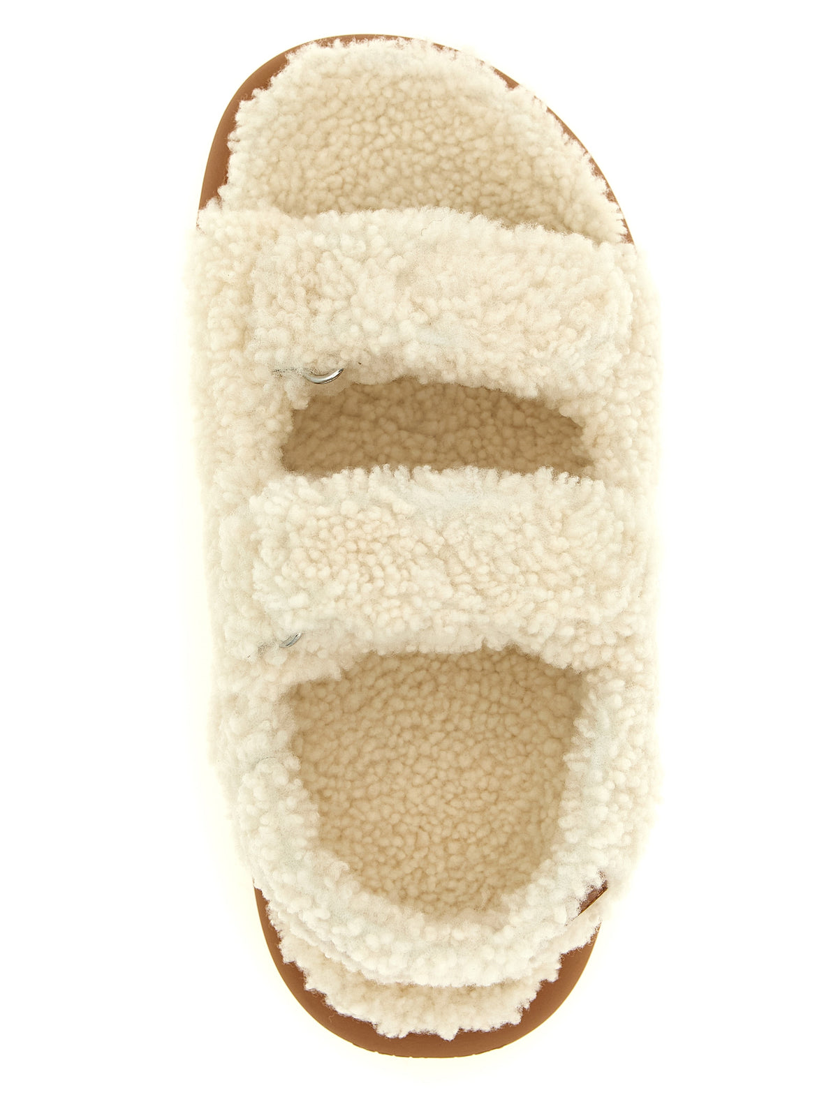 White Lambskin Flat Sandals