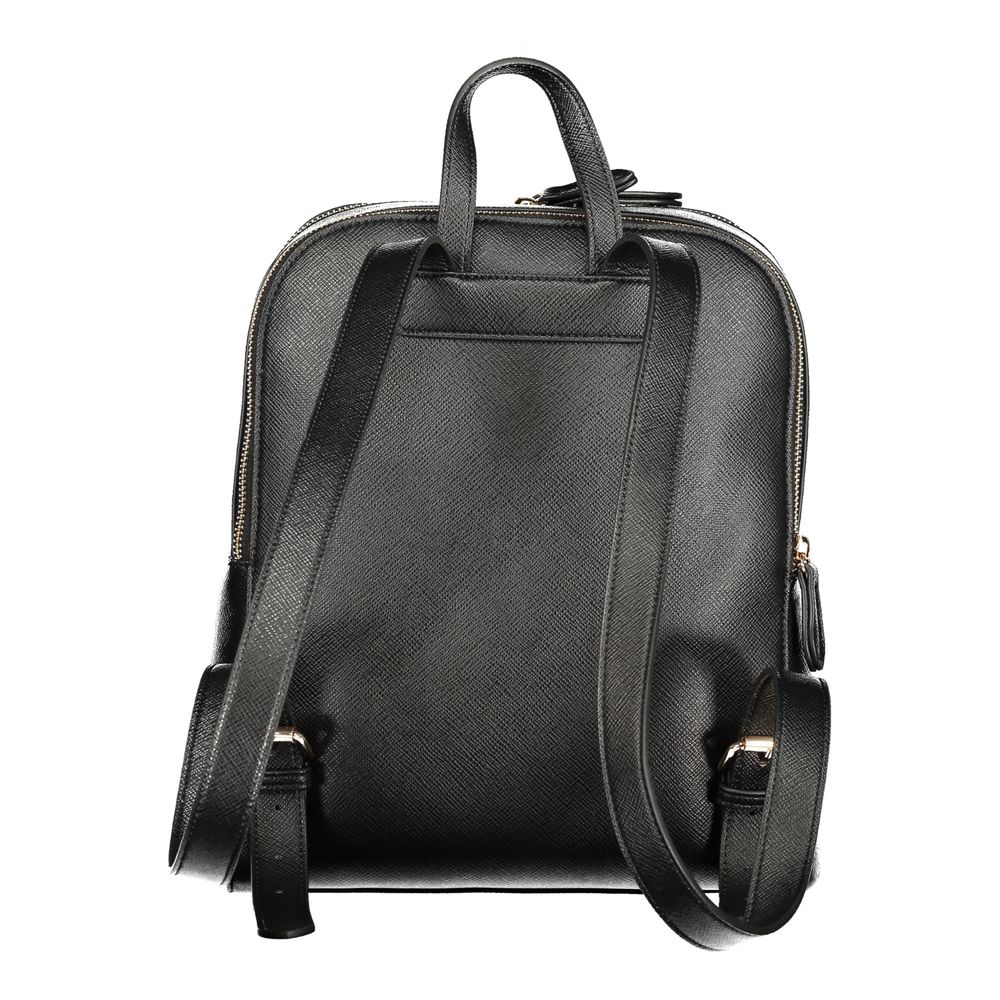 Black Polyurethane Women Backpack