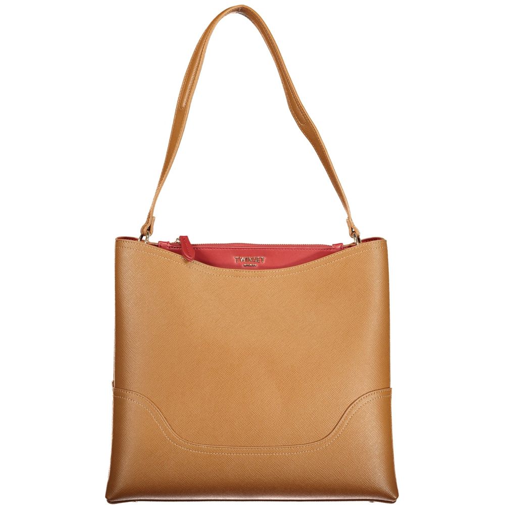 Brown Polyurethane Women's Bag