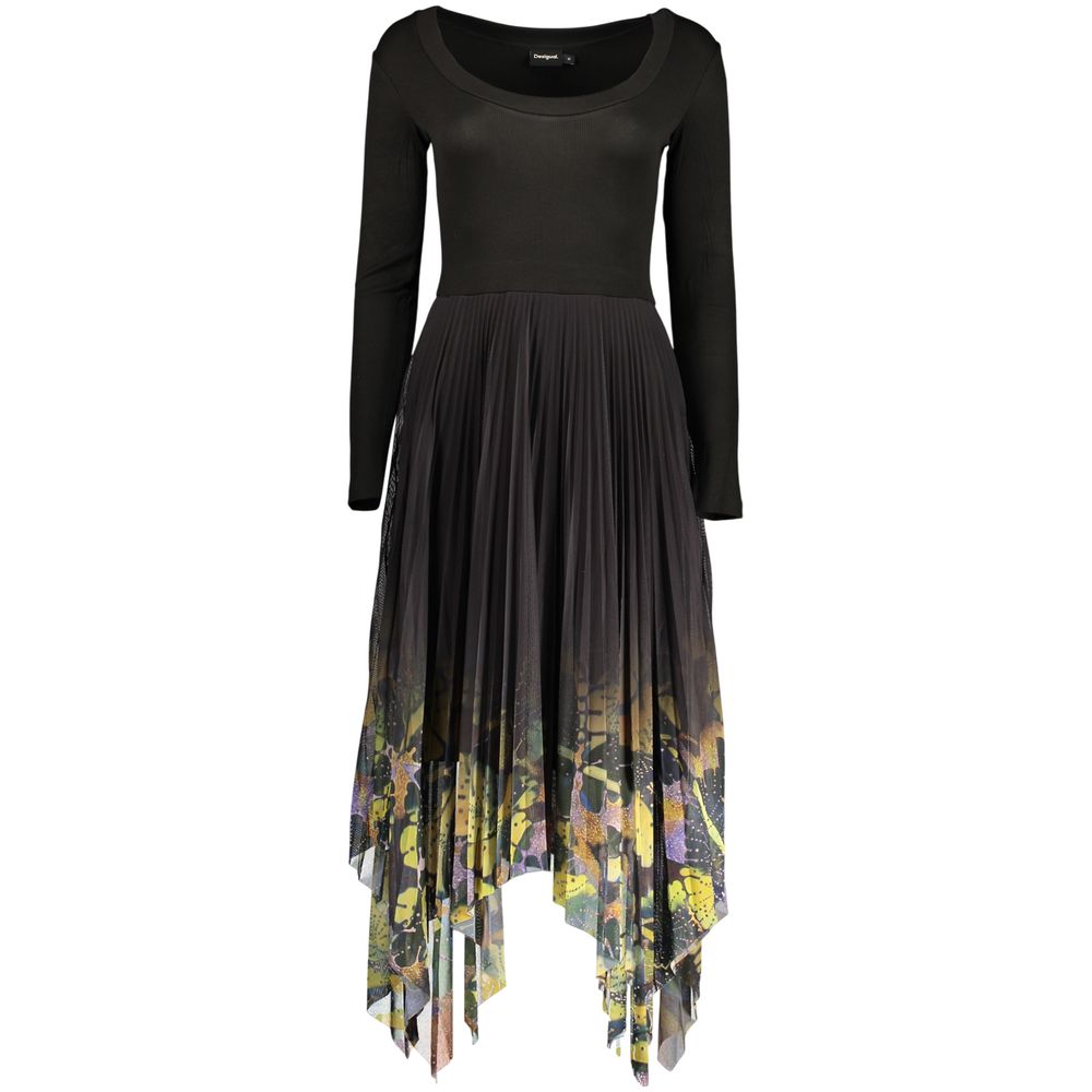 Black Polyester Casual Dress