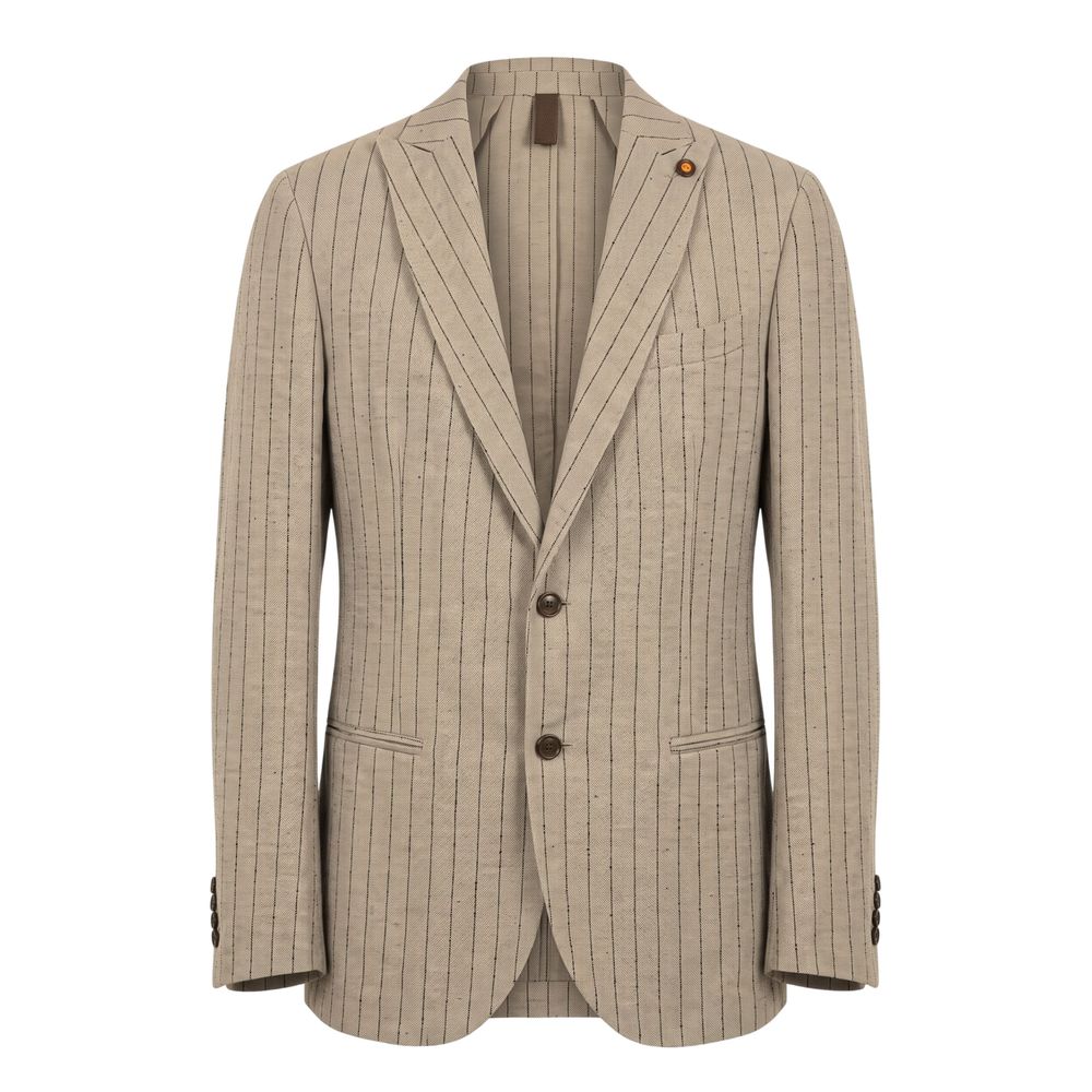 Beige Linen Men Jacket