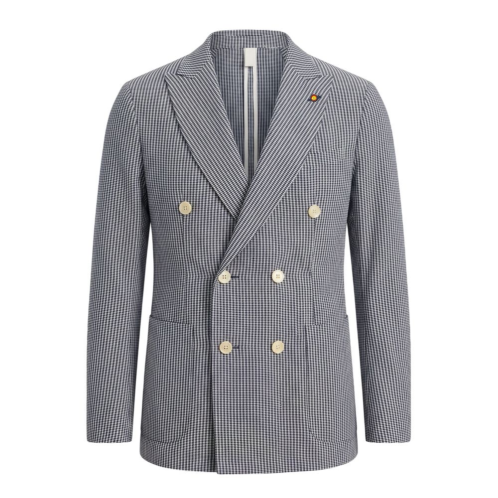Blue Cotton Men Jacket