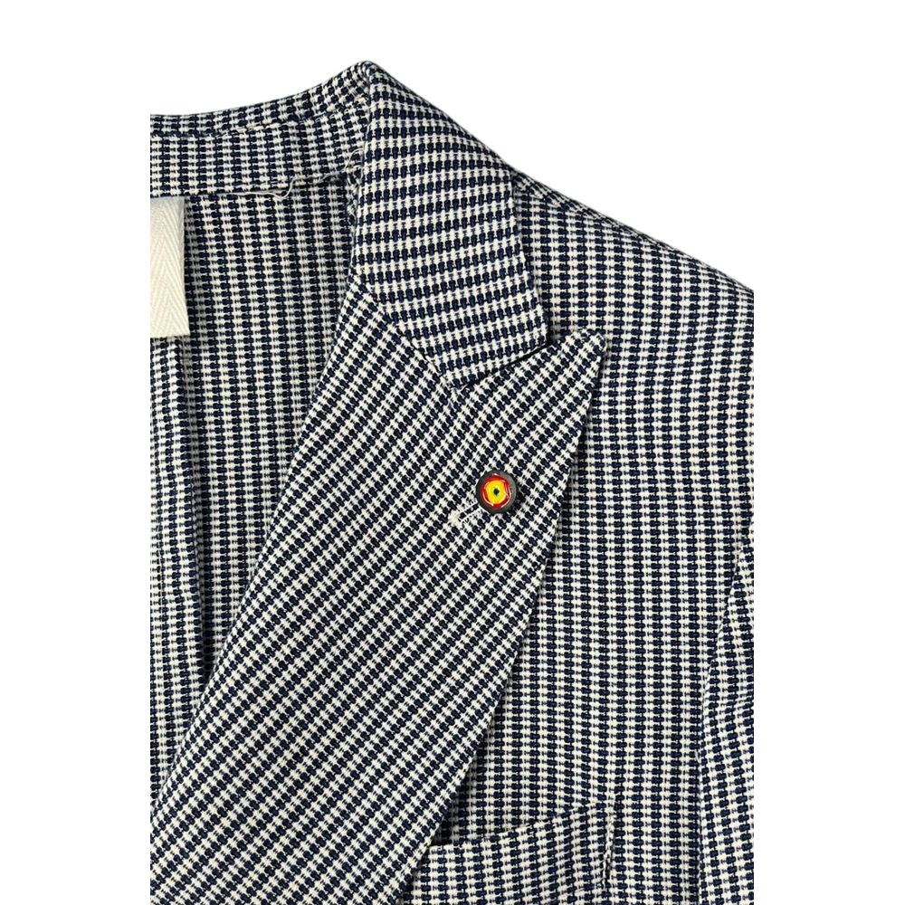 Blue Cotton Men Jacket