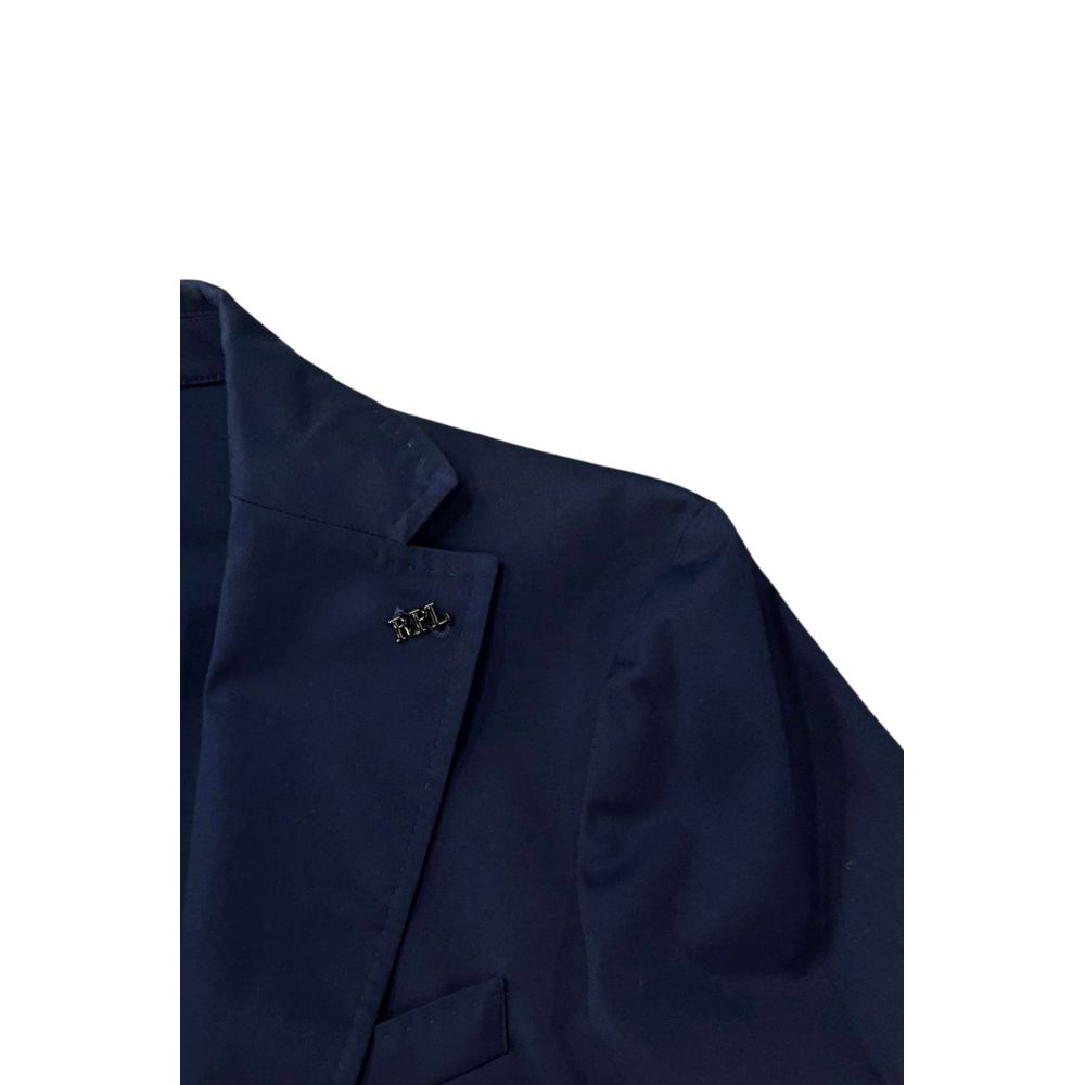 Blue Cotton Men Jacket