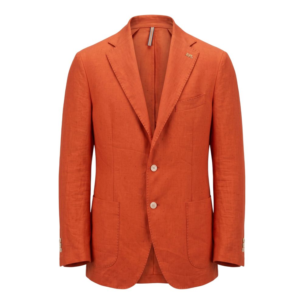Orange Linen Men Jacket