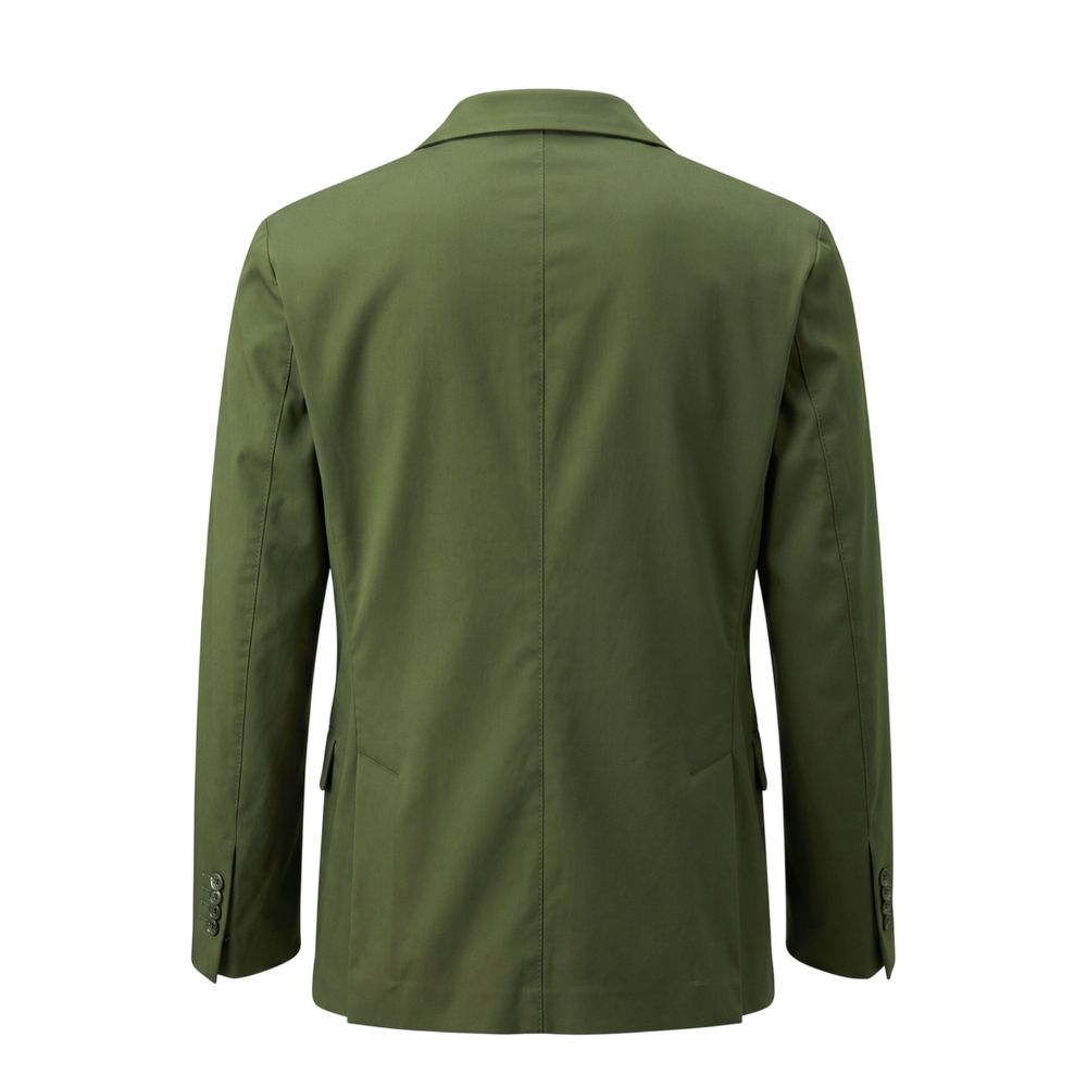 Green Cotton Men Jacket
