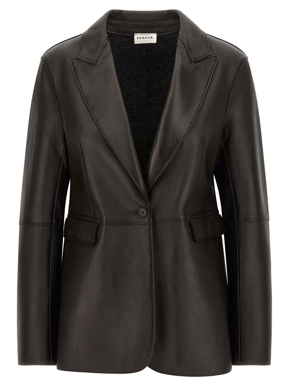 Black Lamb Leather Blazer