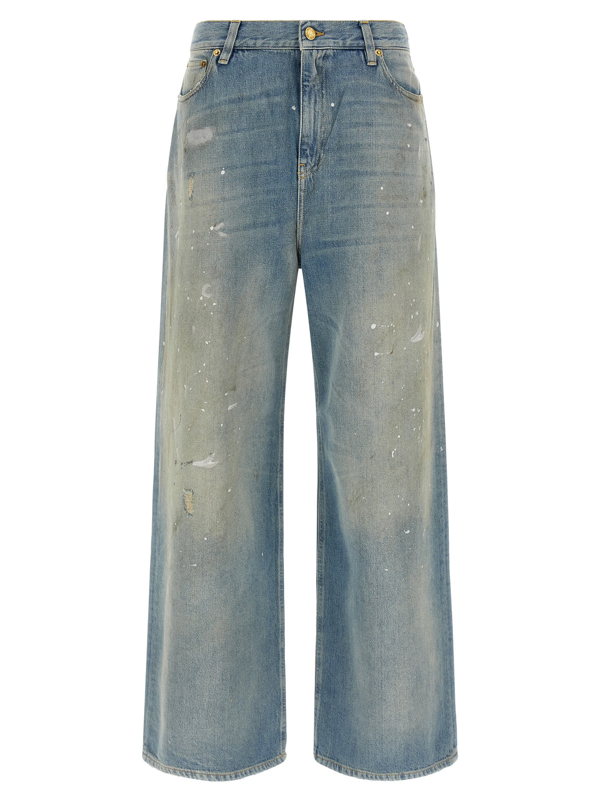 Blue Cotton Boyfriend Jeans