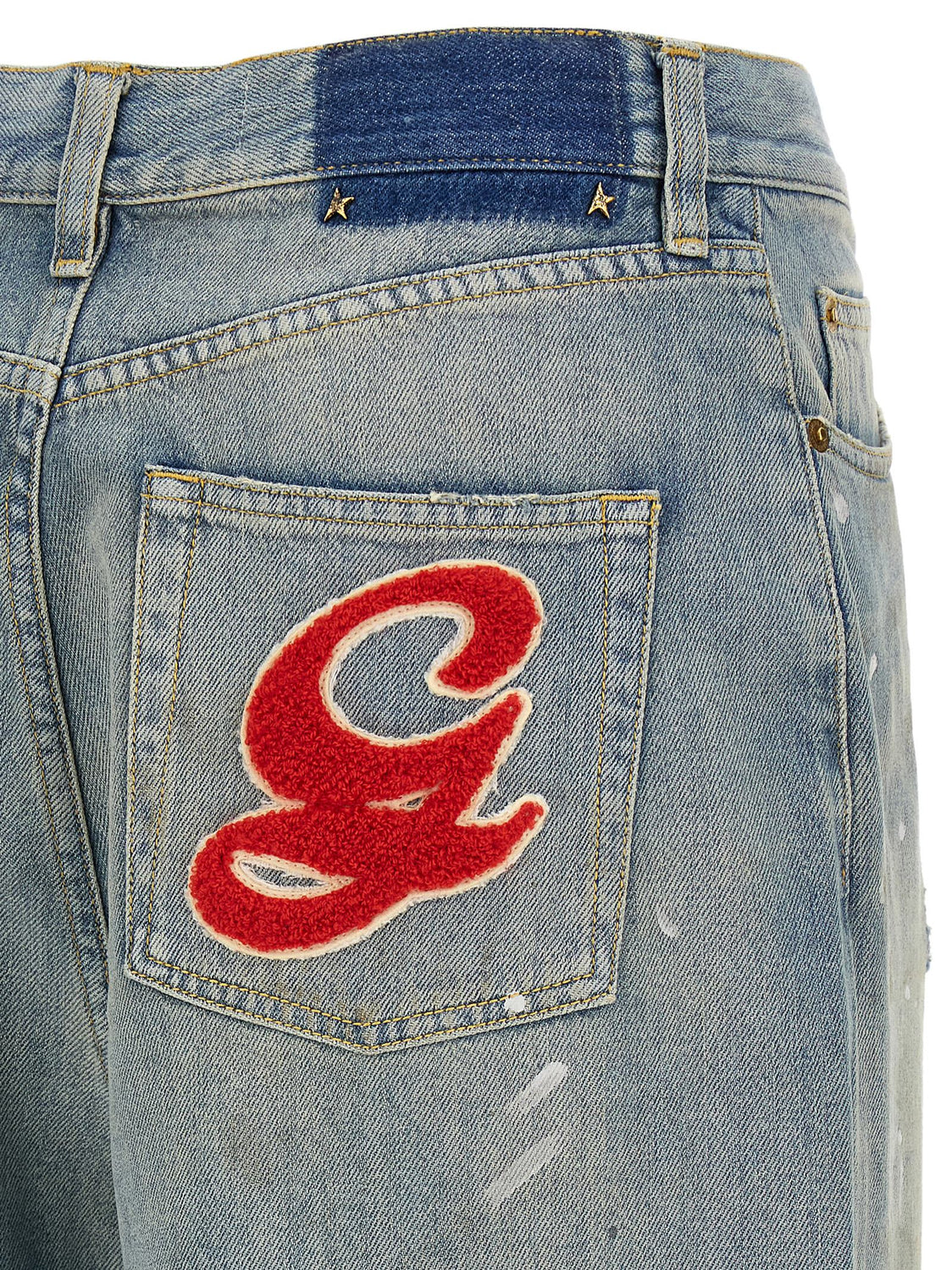 Blue Cotton Boyfriend Jeans