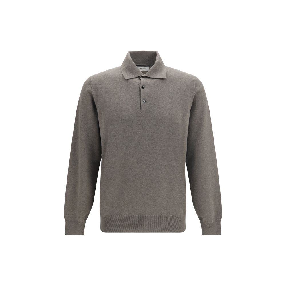 Brown Cashmere Polo Shirt