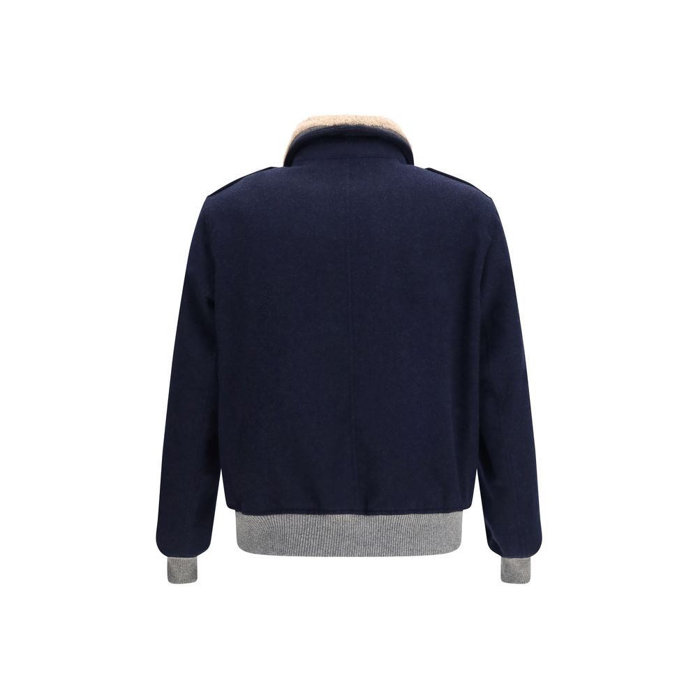 Blue Cashmere Full-Length Jacket