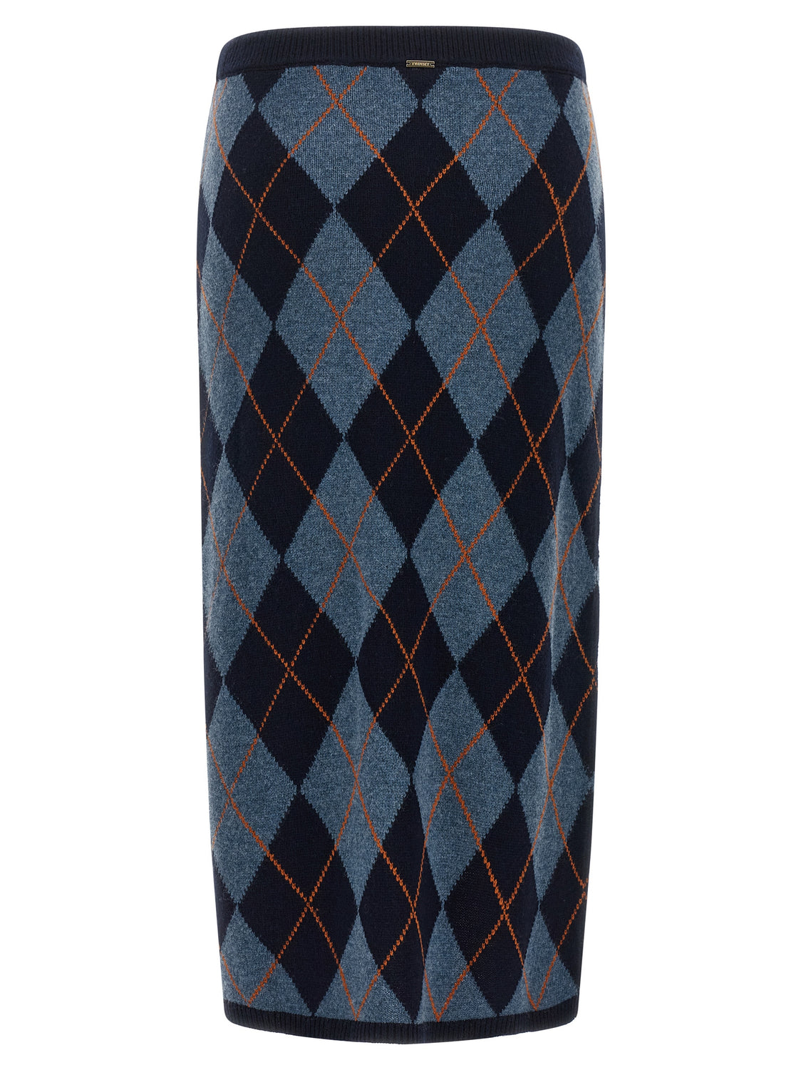 Blue Viscose Midi Skirt