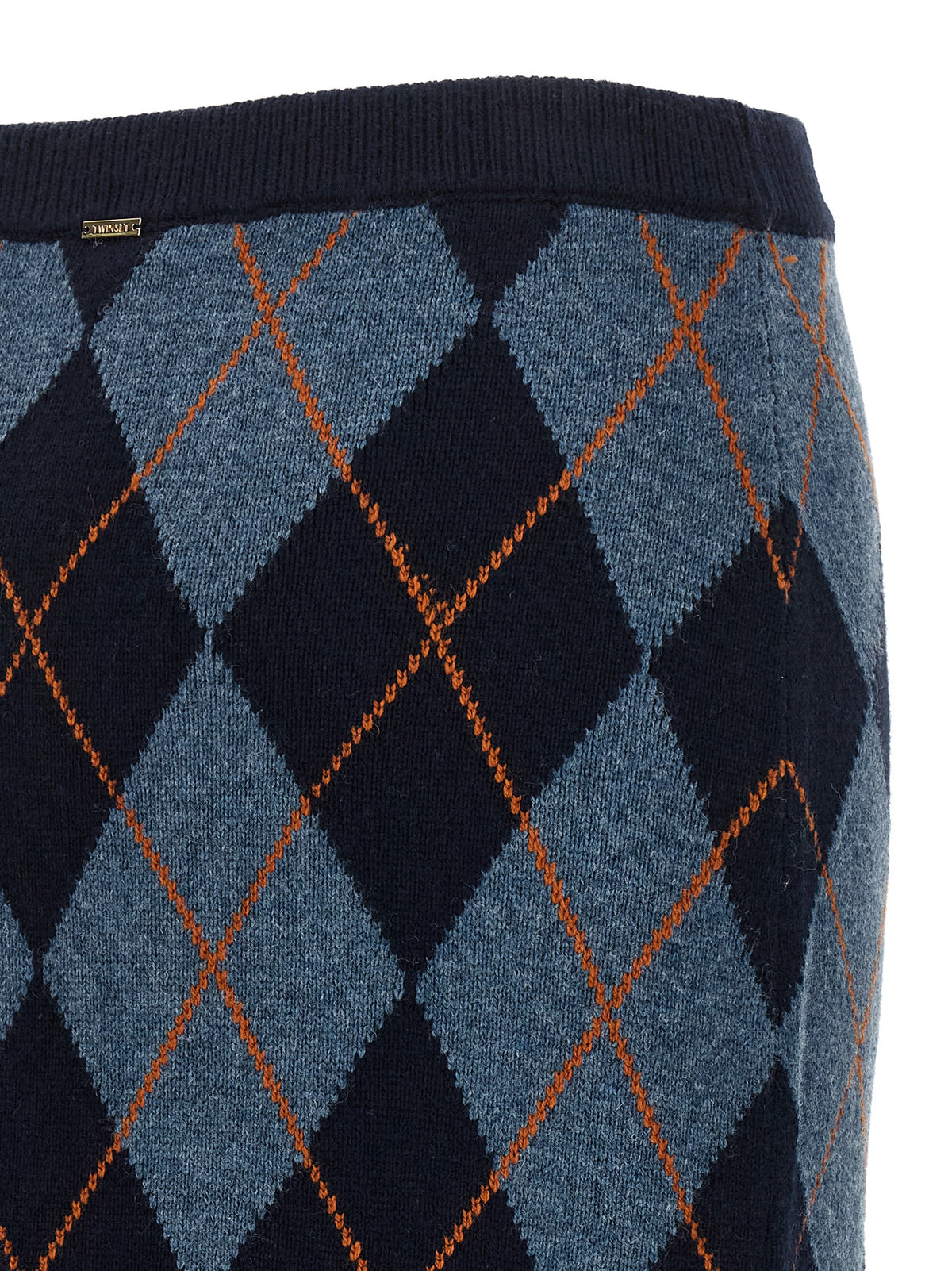 Blue Viscose Midi Skirt