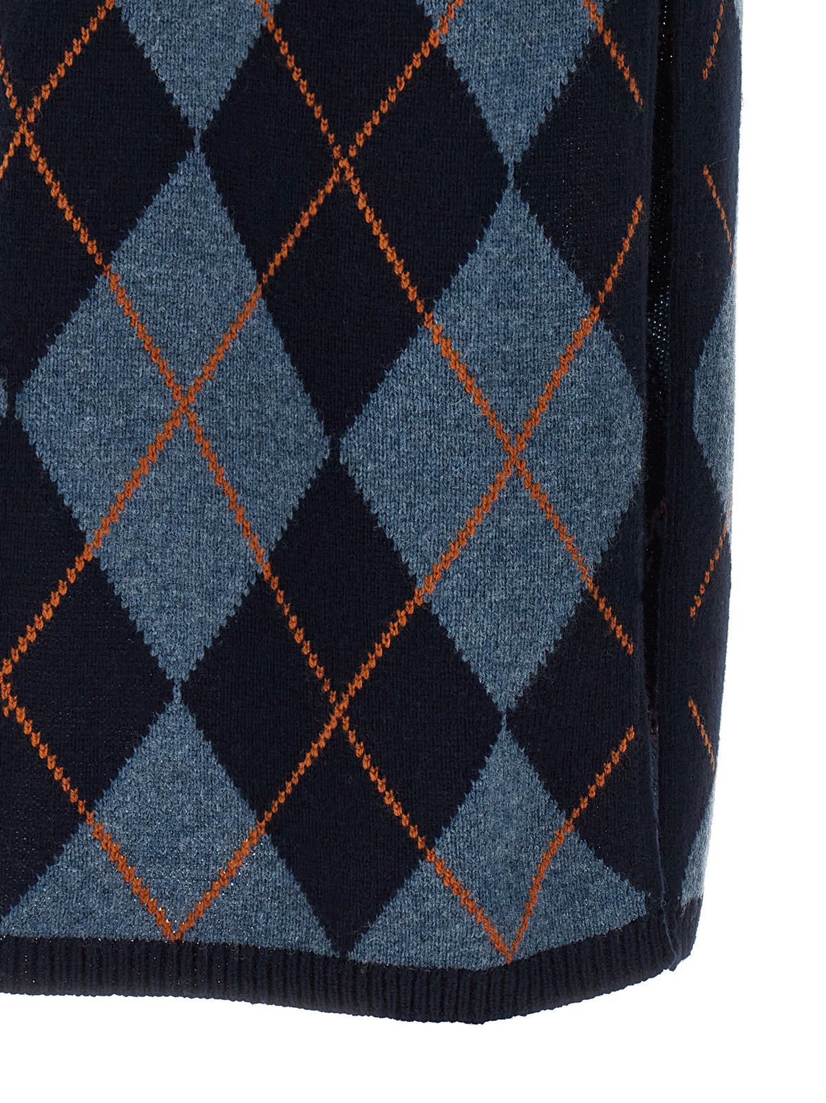Blue Viscose Midi Skirt