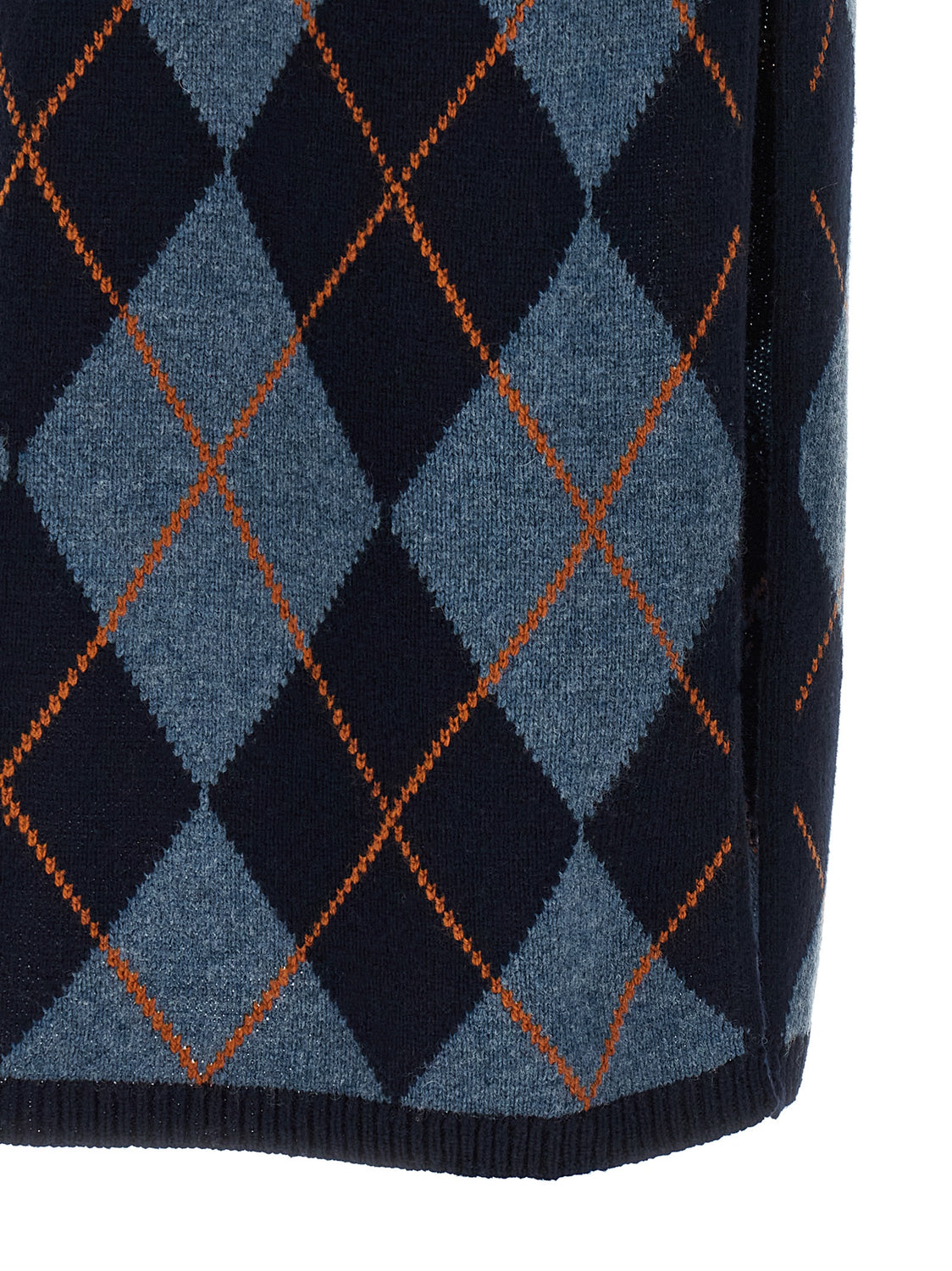 Blue Viscose Midi Skirt