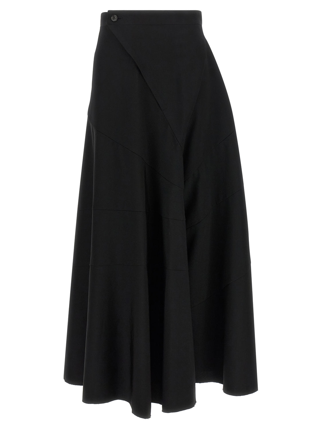 Black Wool Flared Pants