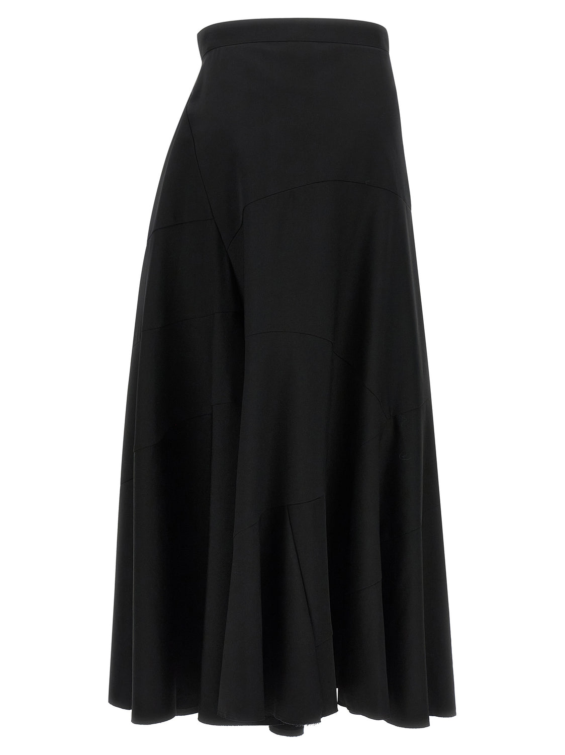 Black Wool Flared Pants